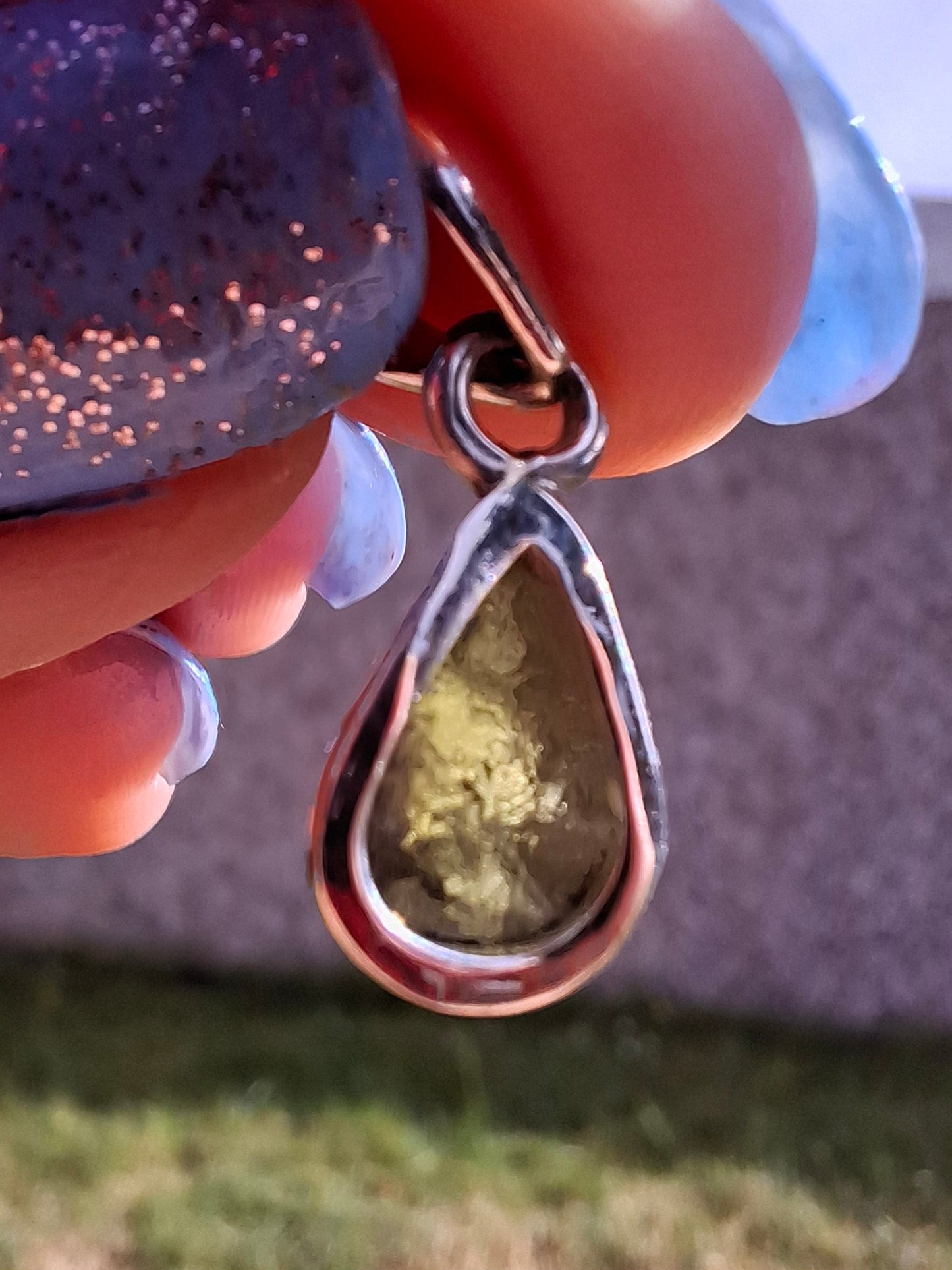 Moldavite Pendant, 925 Silver, Tektite (Ref: P42)