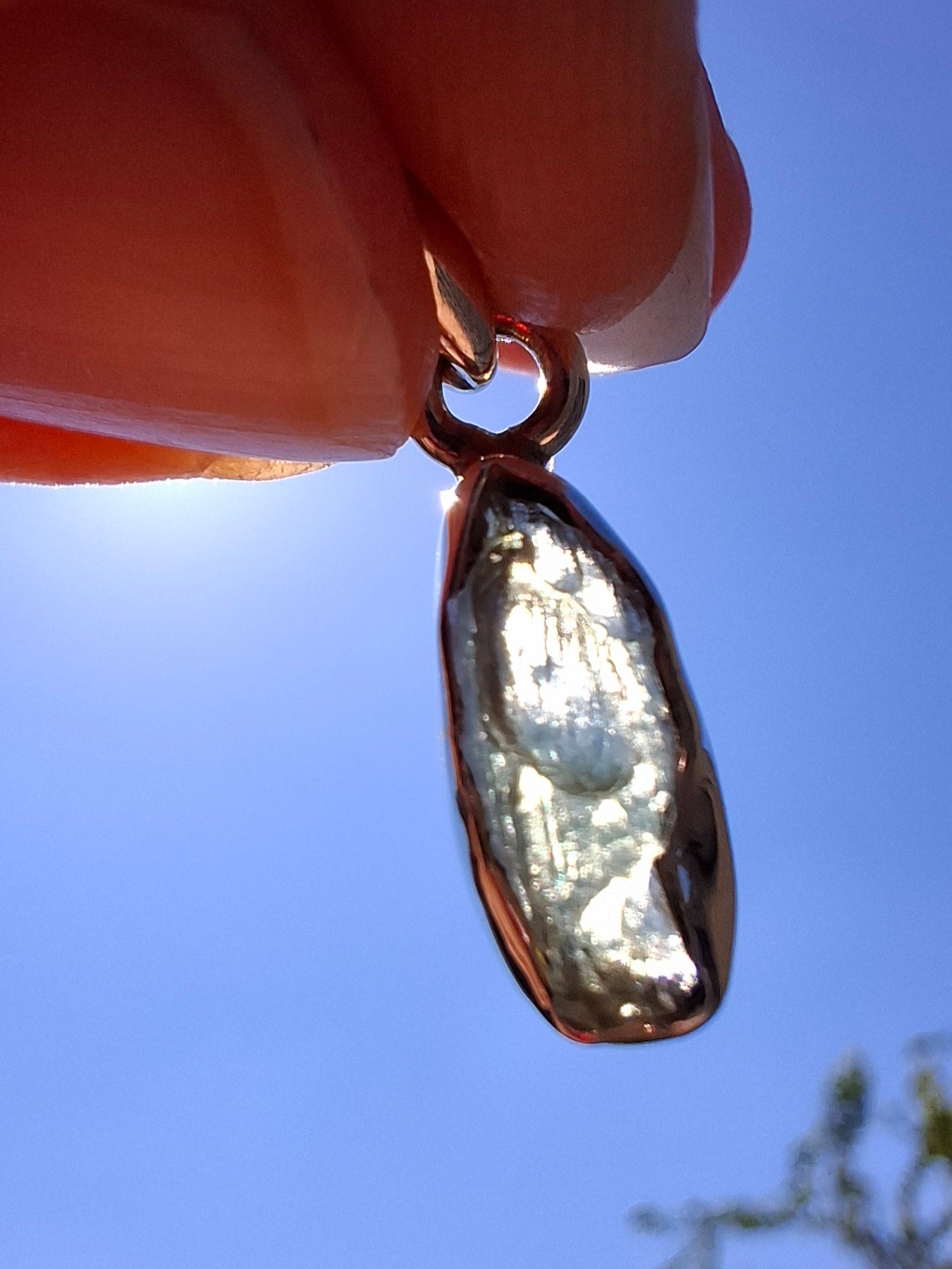 Moldavite Pendant, 925 Silver, Tektite (Ref: P48)