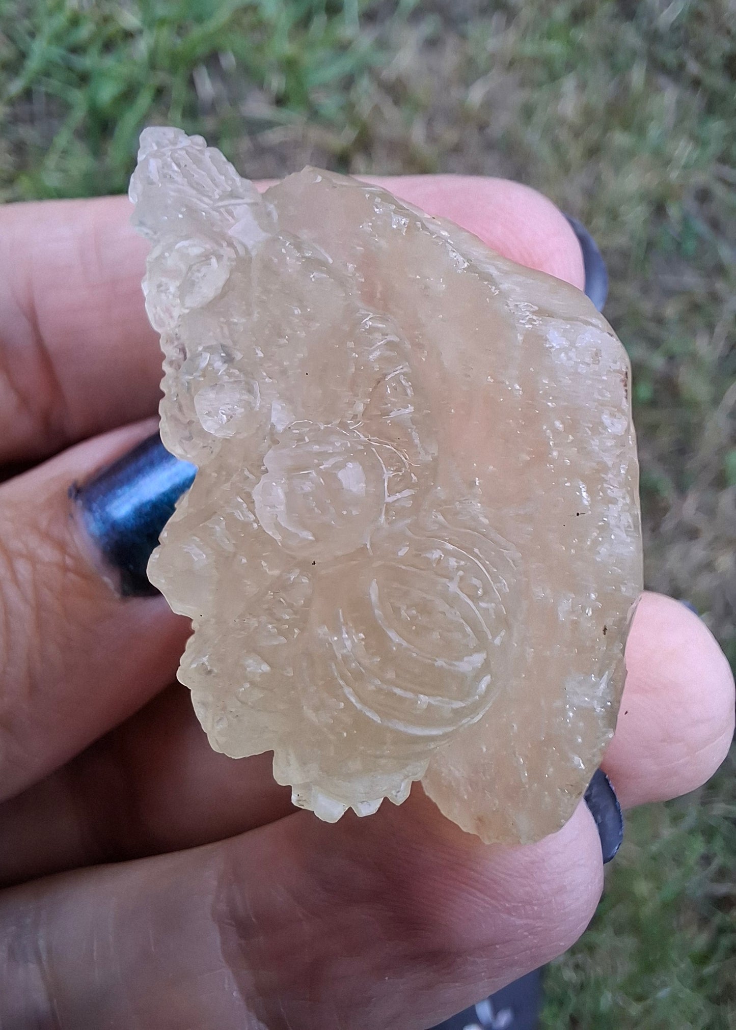 Libyan Desert Glass GANESHA carving, 20.76g, Tektite (Ref: Ganesha4)