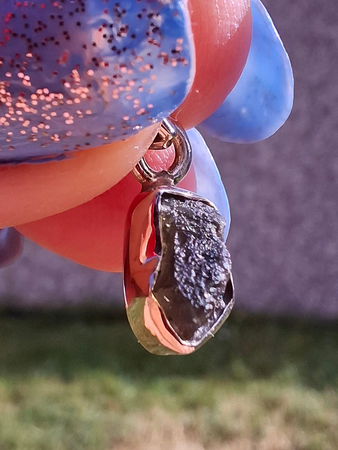 Moldavite Pendant, 925 Silver, Tektite (Ref: P36)