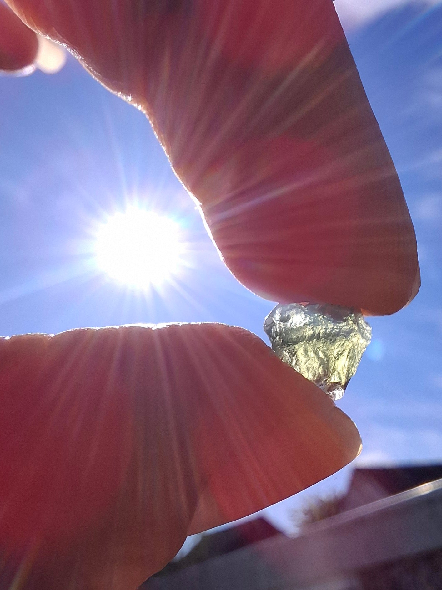 Moldavite chip Bundle, 1g, 4 pcs, Tektite (MB35)