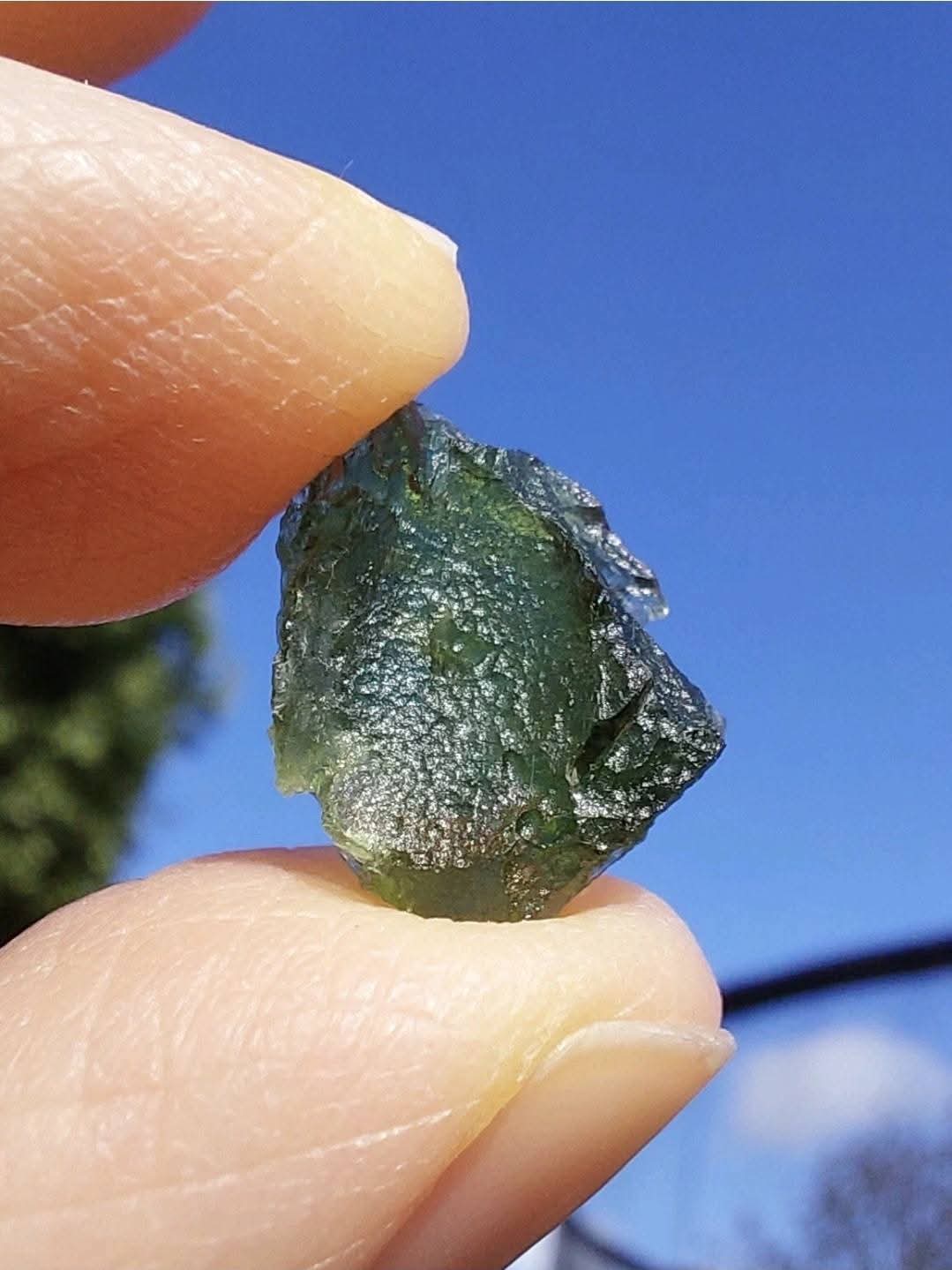 Moldavite Piece, 0.91g, Tektite (Ref: 924)