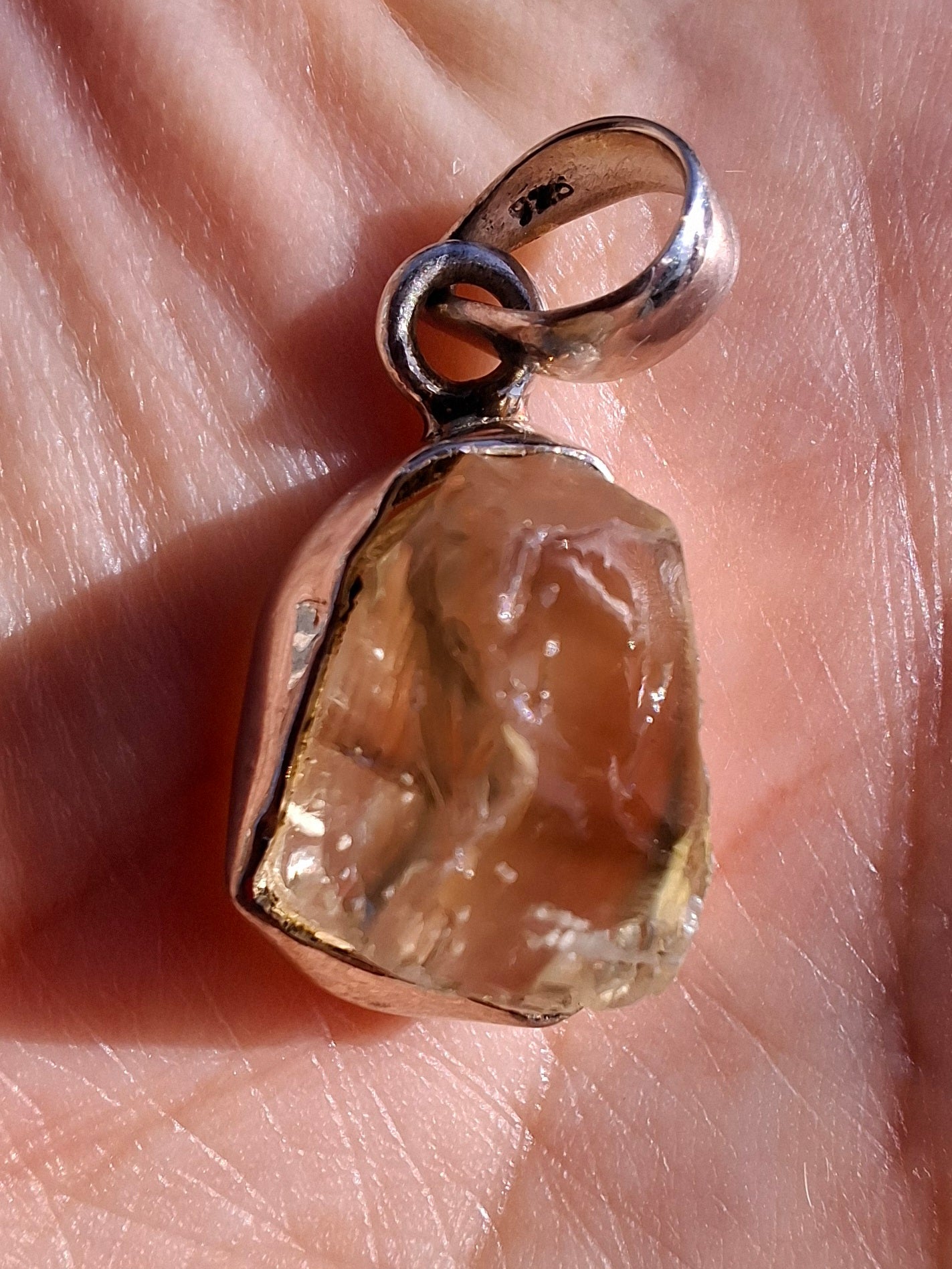 Libyan Desert Glass Pendant, 925 Silver, Tektite (Ref: LP105)
