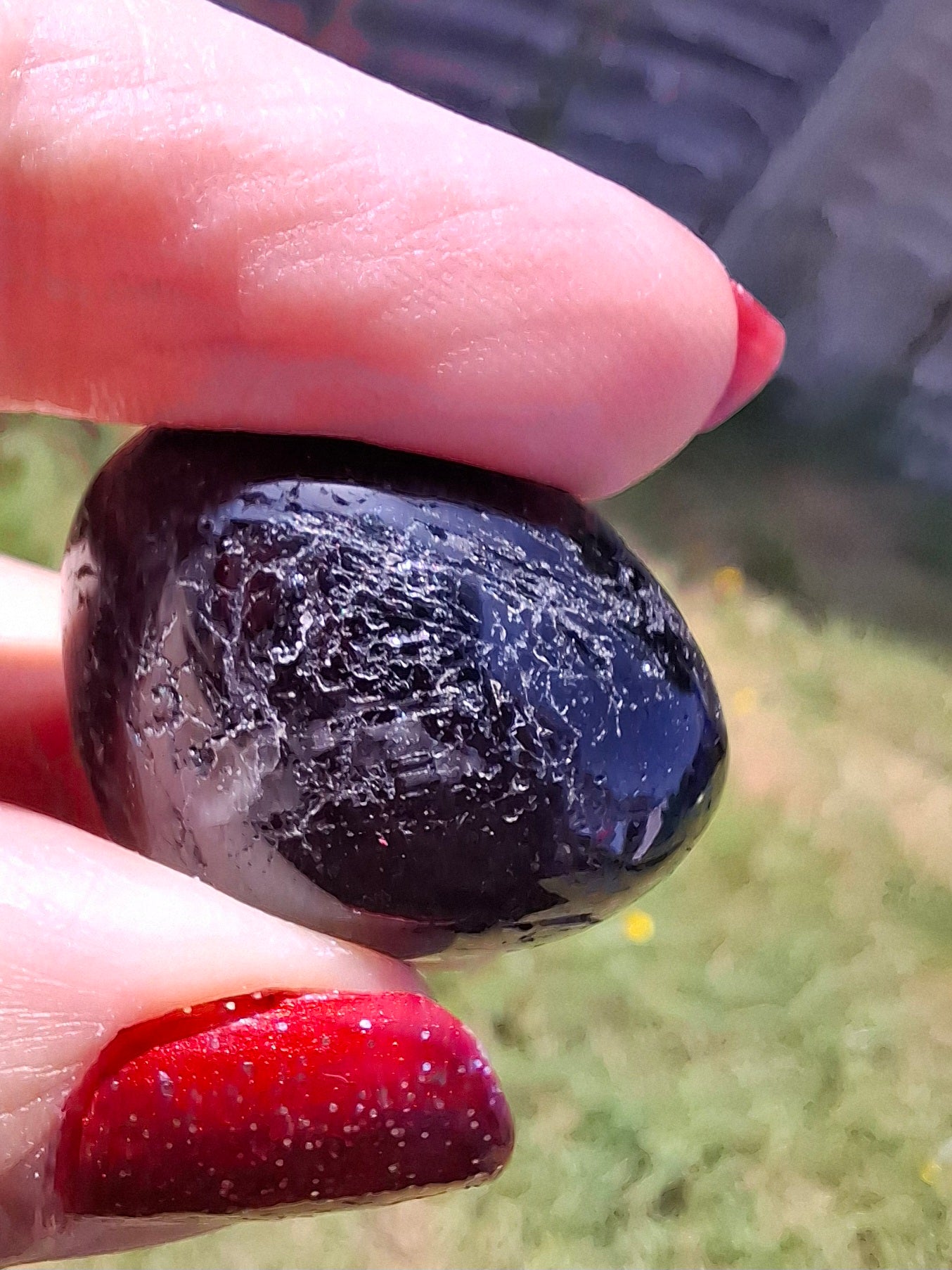 Black Tourmaline, Tumble Stone, Crystal (Ref: T217)