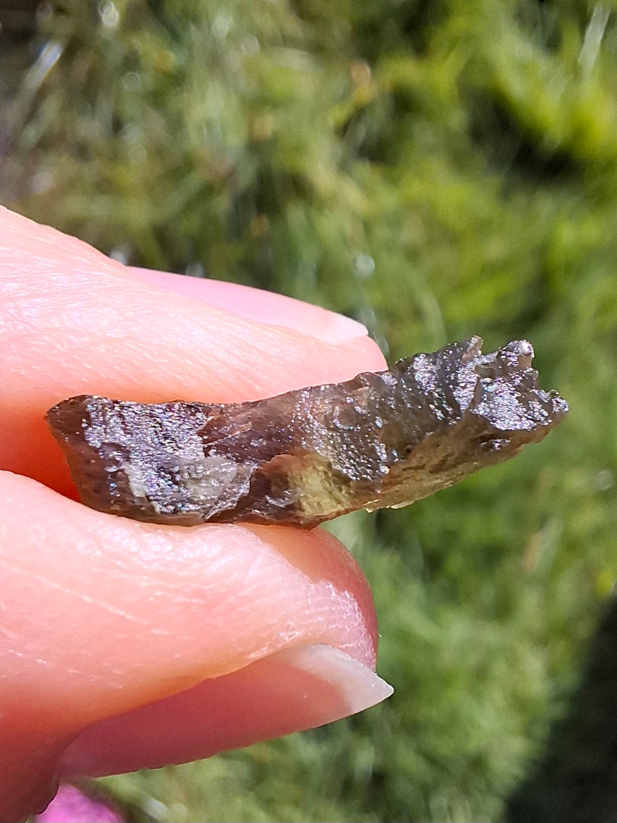 DRILLED, Moldavite Piece, 0.90g, Tektite (Ref: D14)