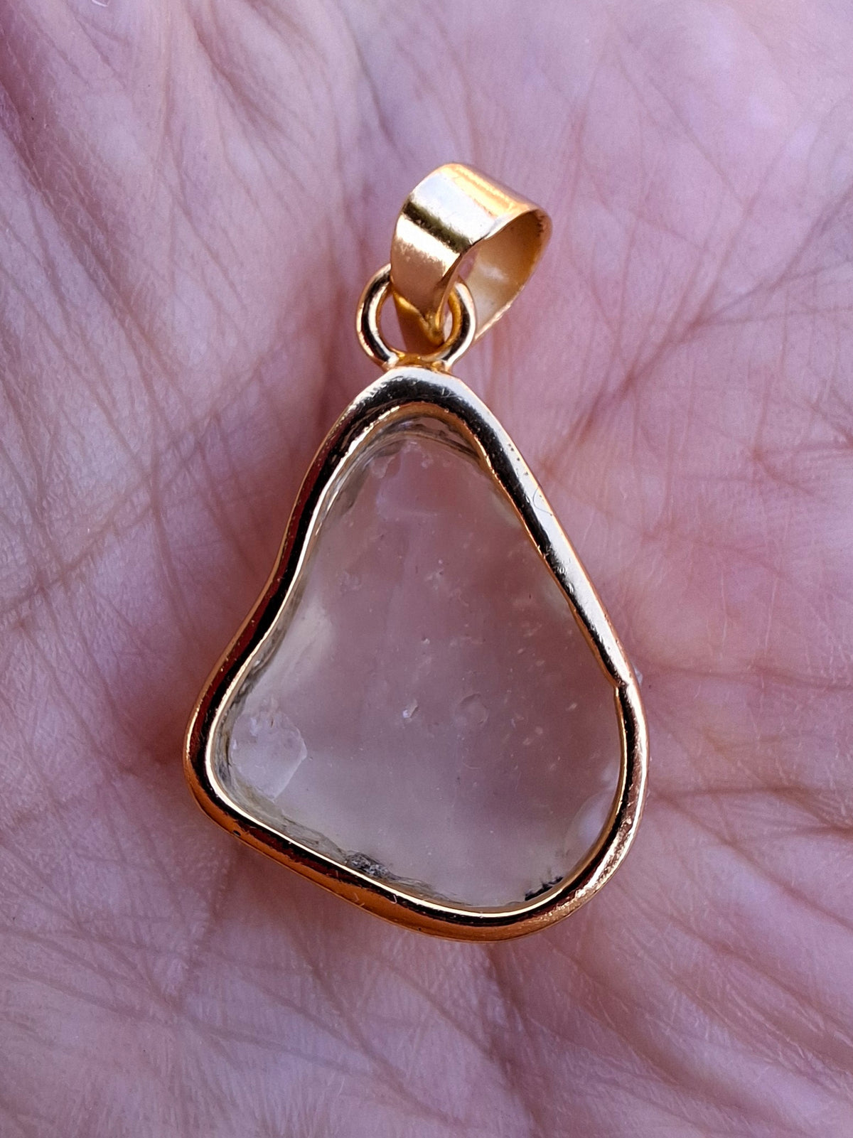 Libyan Desert Glass Pendant, 14K GOLD Plated, Tektite (Ref: LP121)