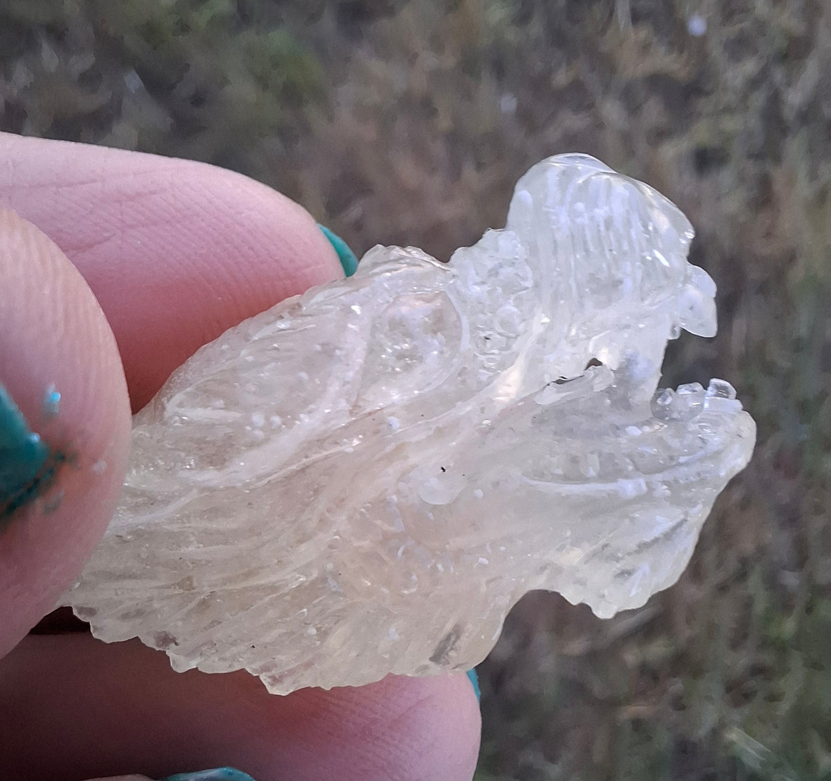 Libyan Desert Glass DRAGON HEAD carving, 9.66g, Tektite (Ref: Dragon 3)