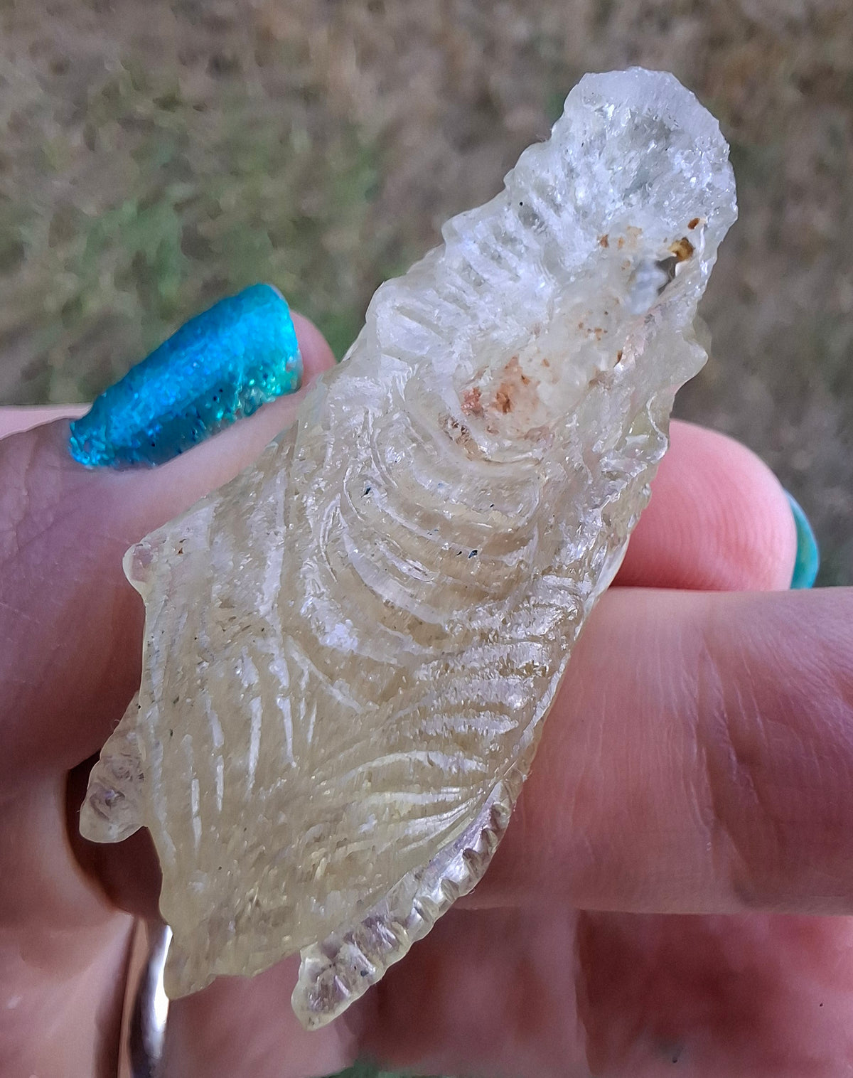 Libyan Desert Glass DRAGON HEAD carving, 22.42g, Tektite (Ref: Dragon 2)