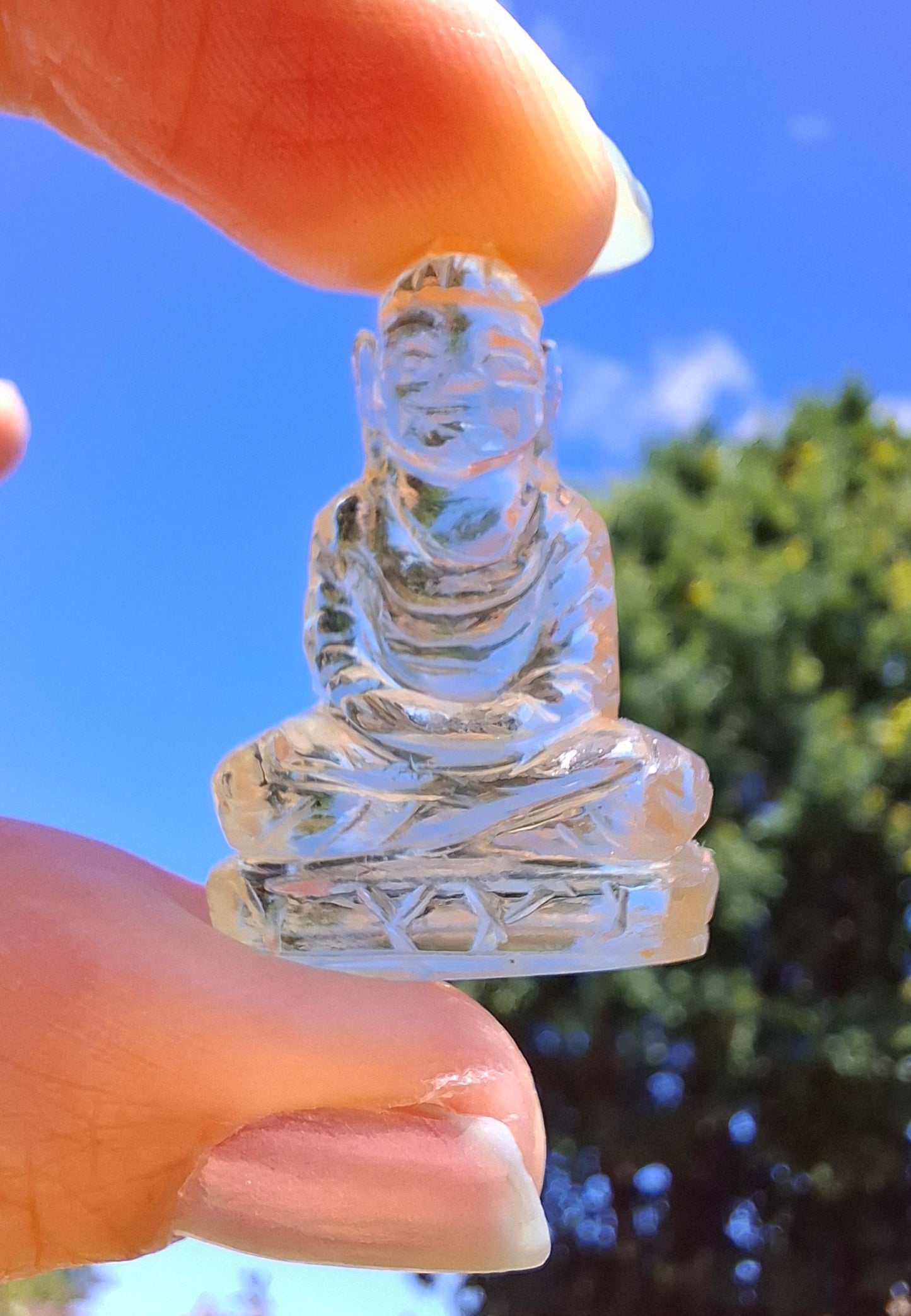 Libyan desert glass BUDDHA Carving, 4.81g, Tektite (LDG B4)