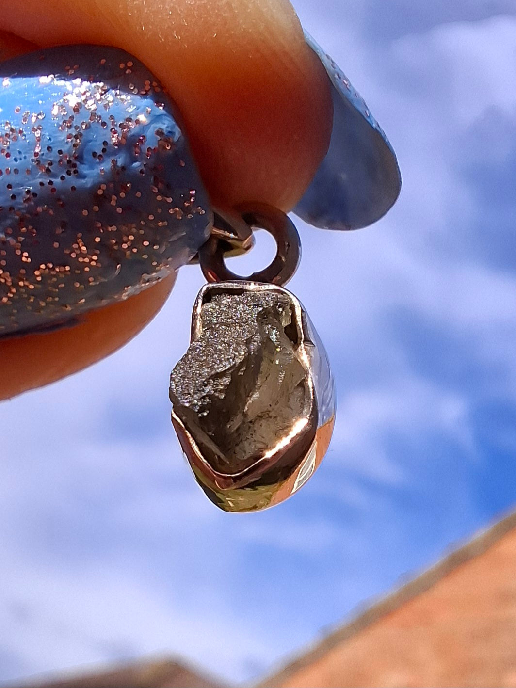 Moldavite Pendant, 925 Silver, Tektite (Ref: P36)