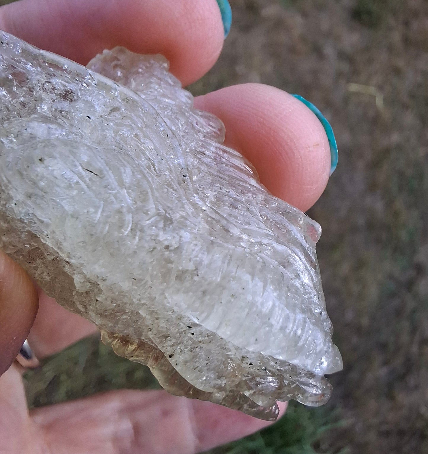 Libyan Desert Glass DRAGON HEAD carving, 22.42g, Tektite (Ref: Dragon 2)