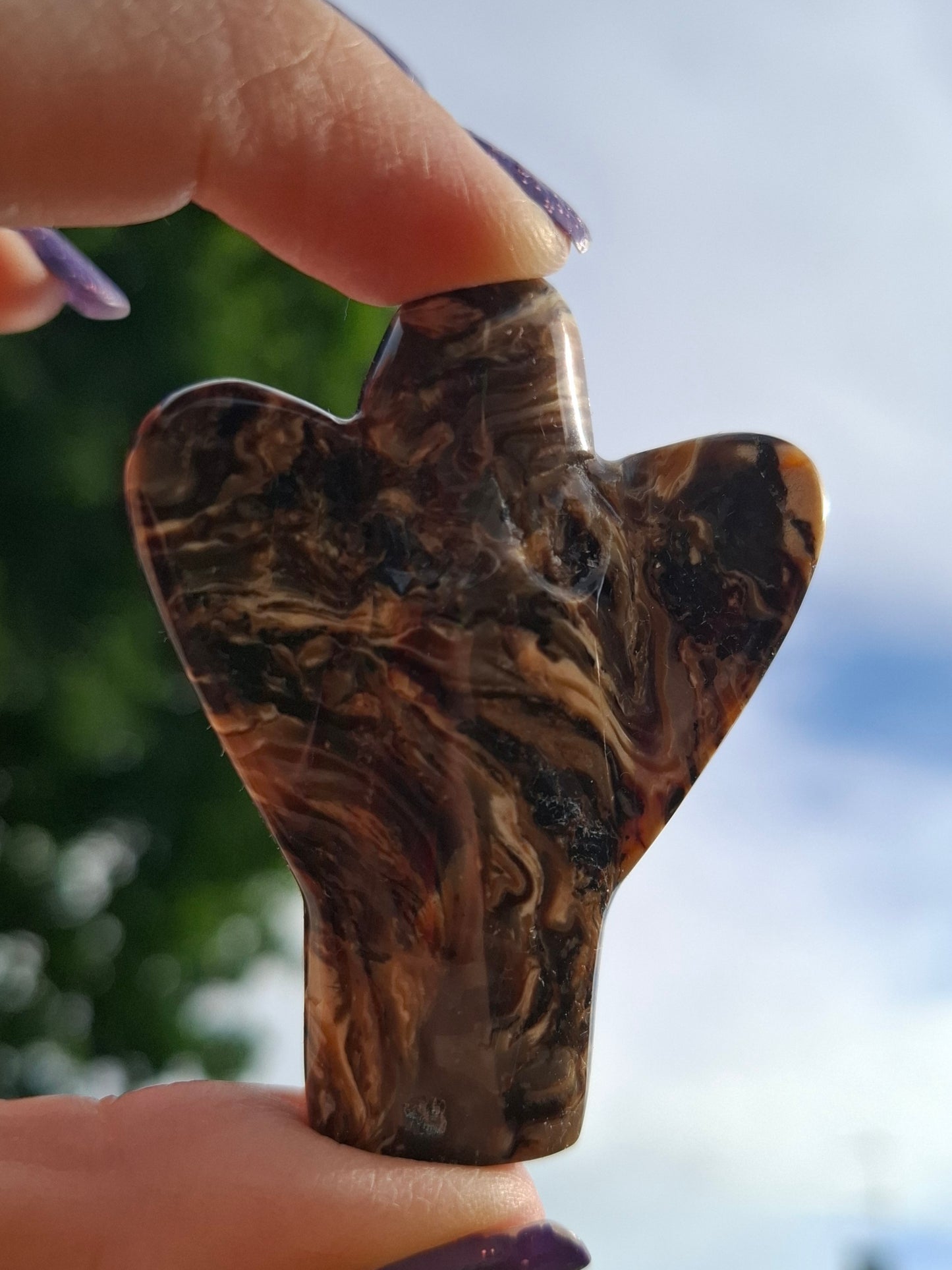 Red Amber Angel, 17.96g, Carving, Fossil (Ref: AA2)