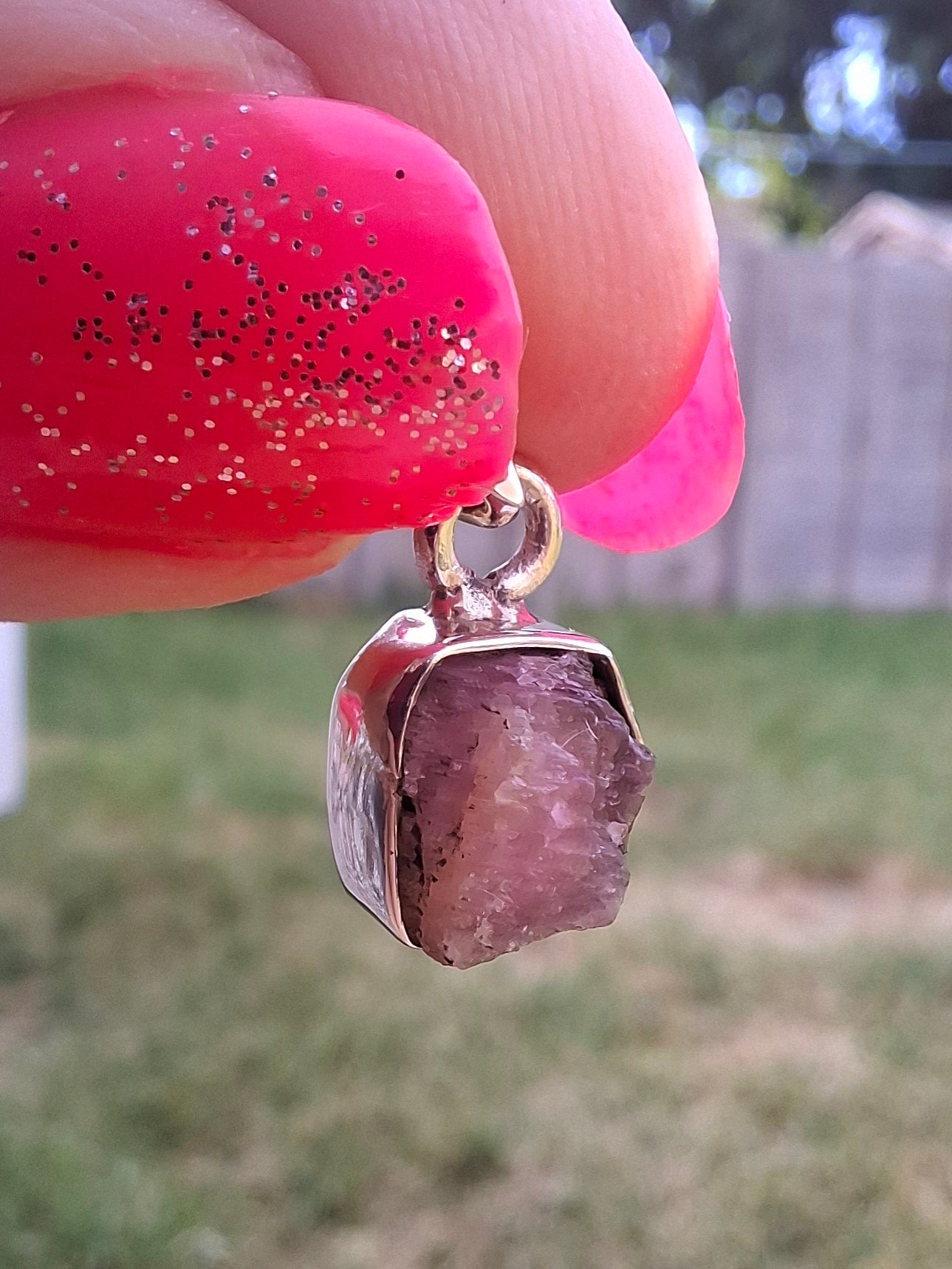 Pink Tourmaline Pendant, 925 Silver, Crystal (Ref: PT76)