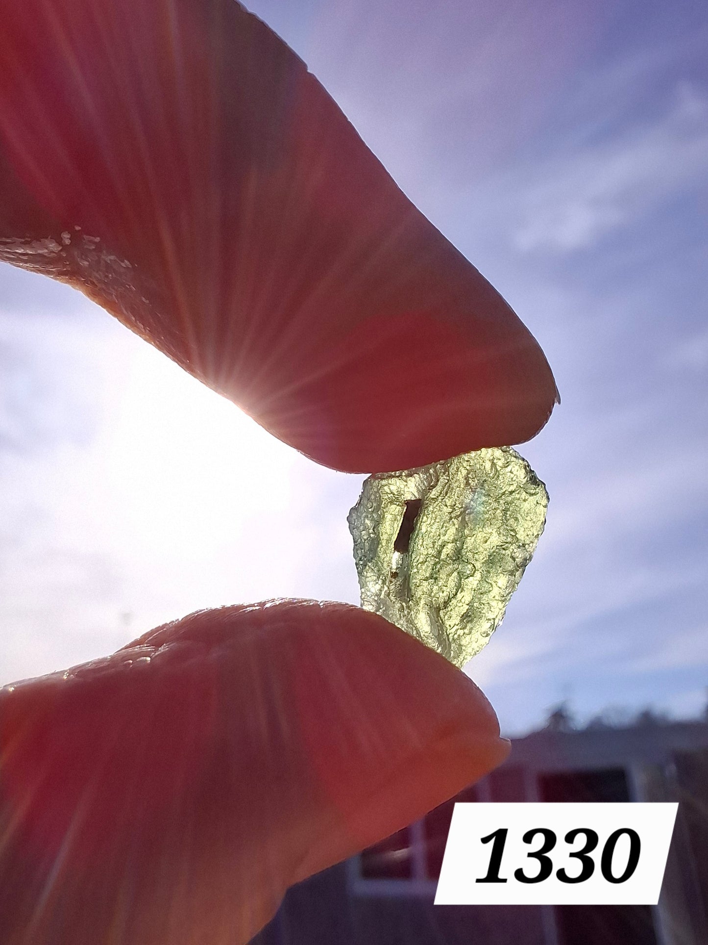 Moldavite Piece, 0.96g, Tektite (Ref: 1330)