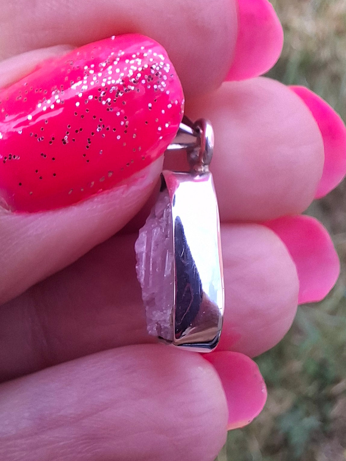 Pink Tourmaline Pendant, 925 Silver, Crystal (Ref: PT54)
