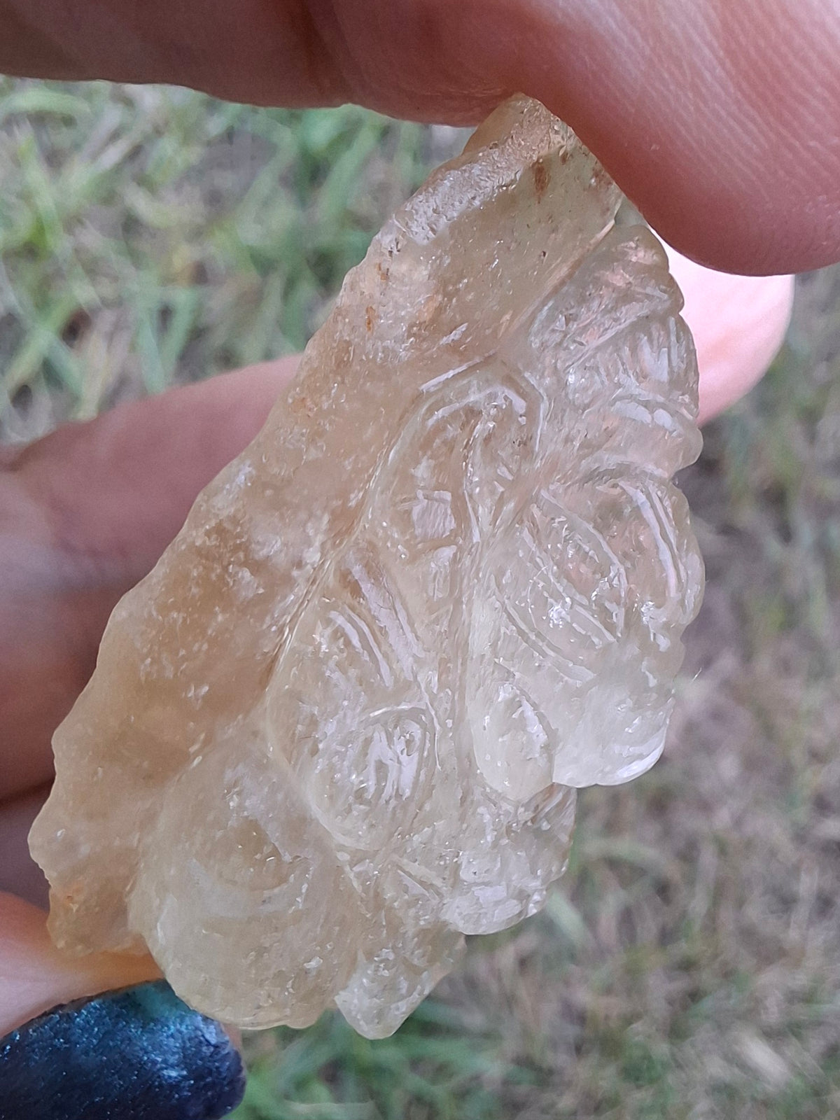 Libyan Desert Glass GANESHA carving, 18.39g, Tektite (Ref: Ganesha3)