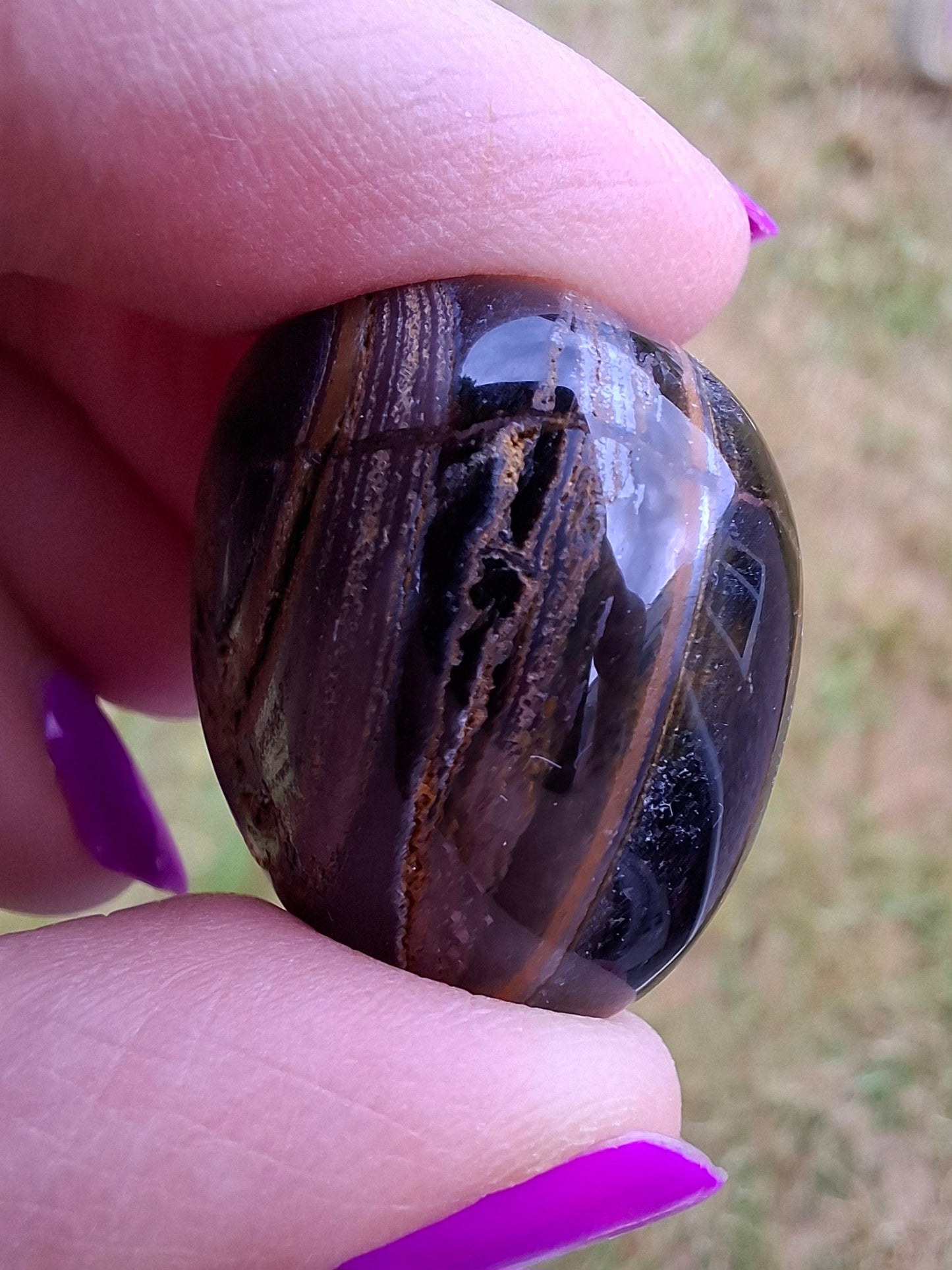 Blue Tigers Eye, Tumble Stone, Crystal (Ref: T24)