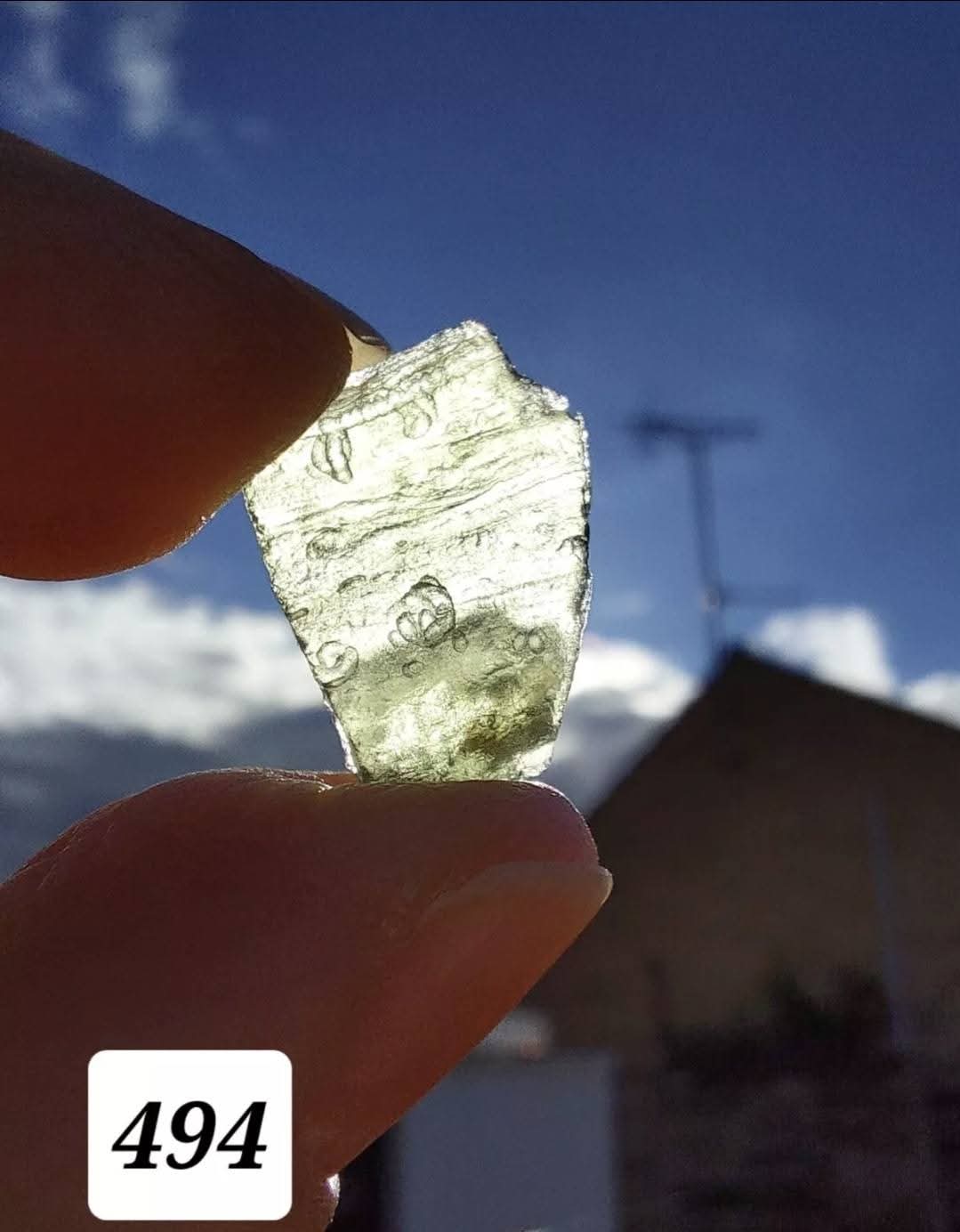 Moldavite Piece, 0.94g, Tektite (Ref: 494)