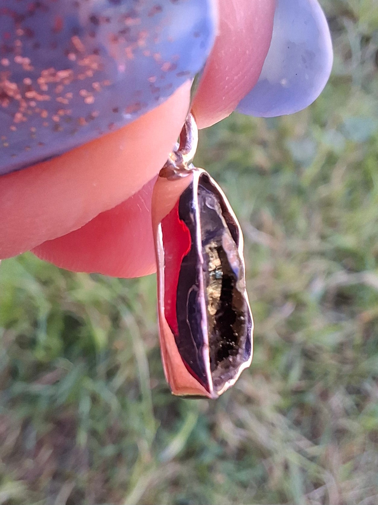 Moldavite Piece, 925 Silver, Tektite (Ref: P90)