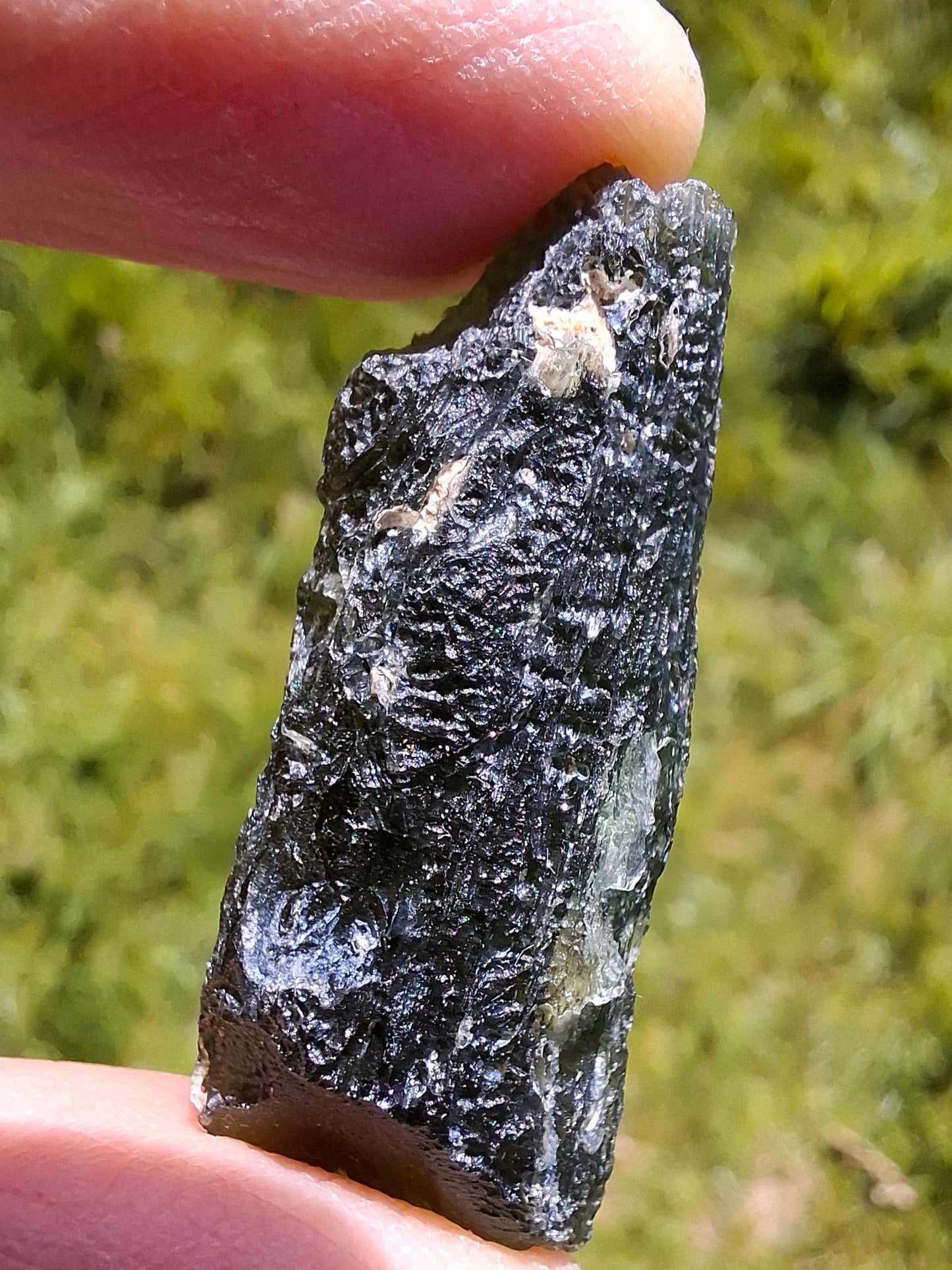 Moldavite Piece, NESMEN, 8.47g, Tektite (Ref: 1372)