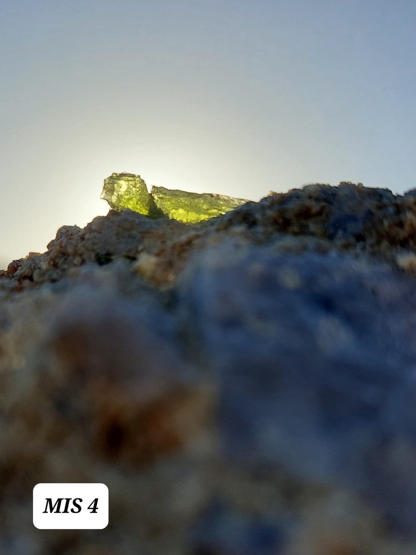 Moldavite In-Situ (in matrix), Besednice, Est- 2g, Tektite (Ref: MIS4)