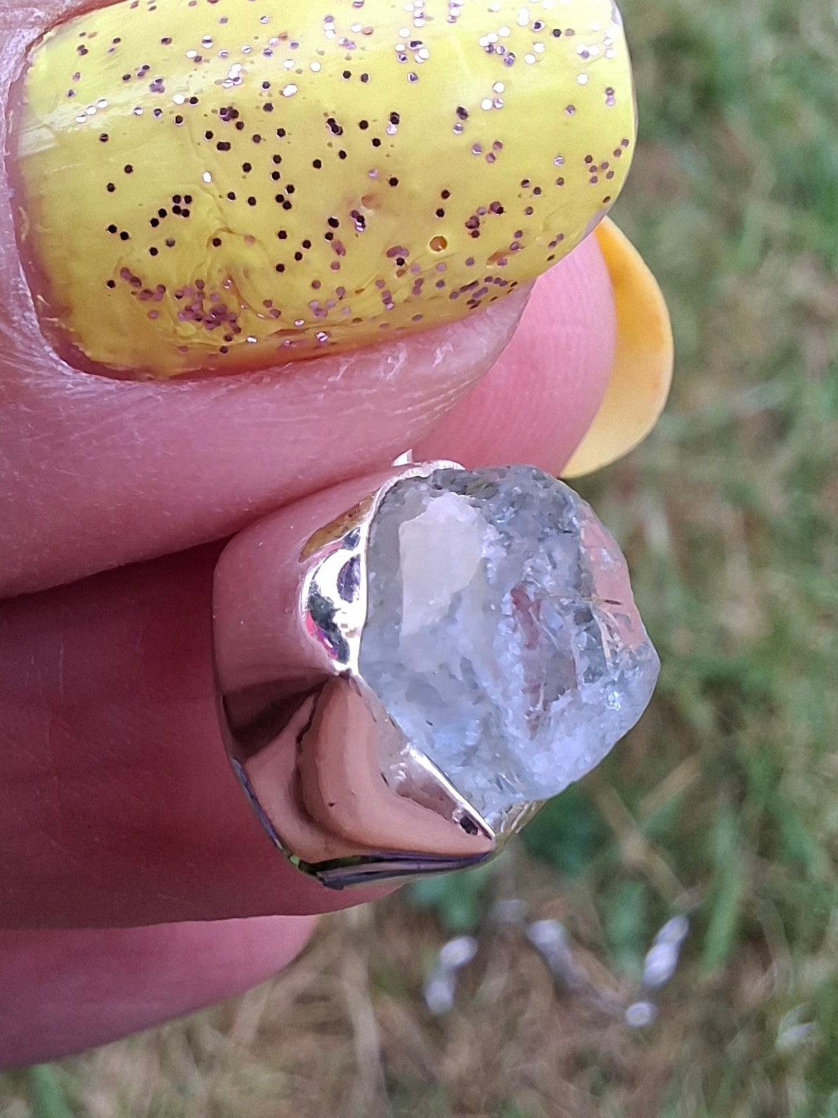 Aquamarine Pendant, 925 Silver, Crystal (Ref: AQ18)