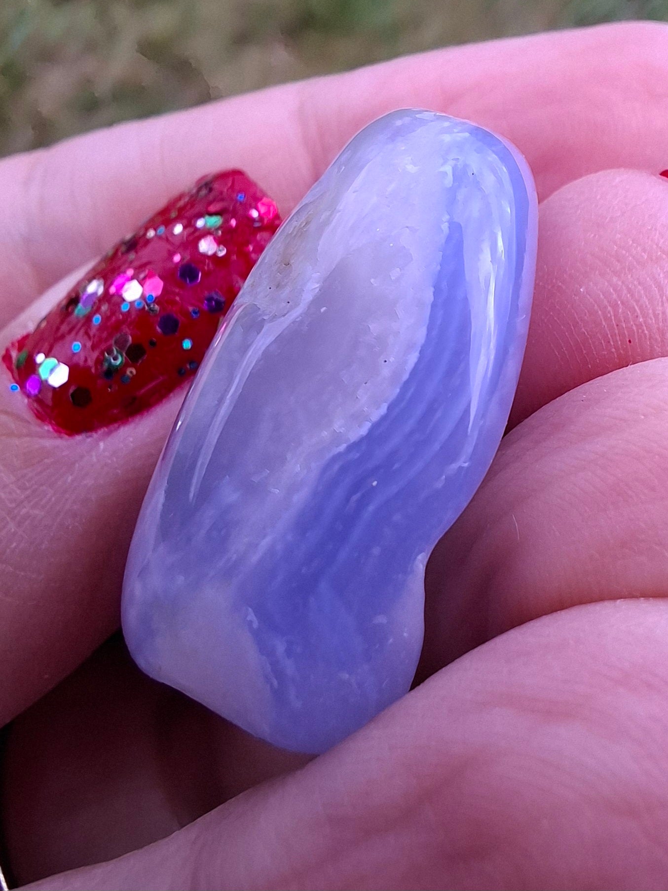 Blue Lace Agate, Tumble Stone, Crystal (Ref: T137)