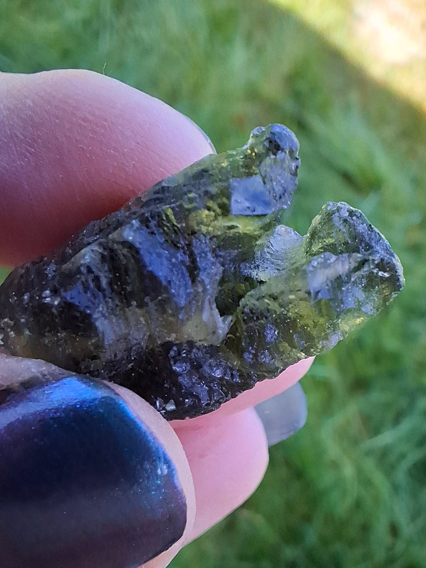 Moldavite Piece, NESMEN, 6.92g, Tektite (Ref: 1375)