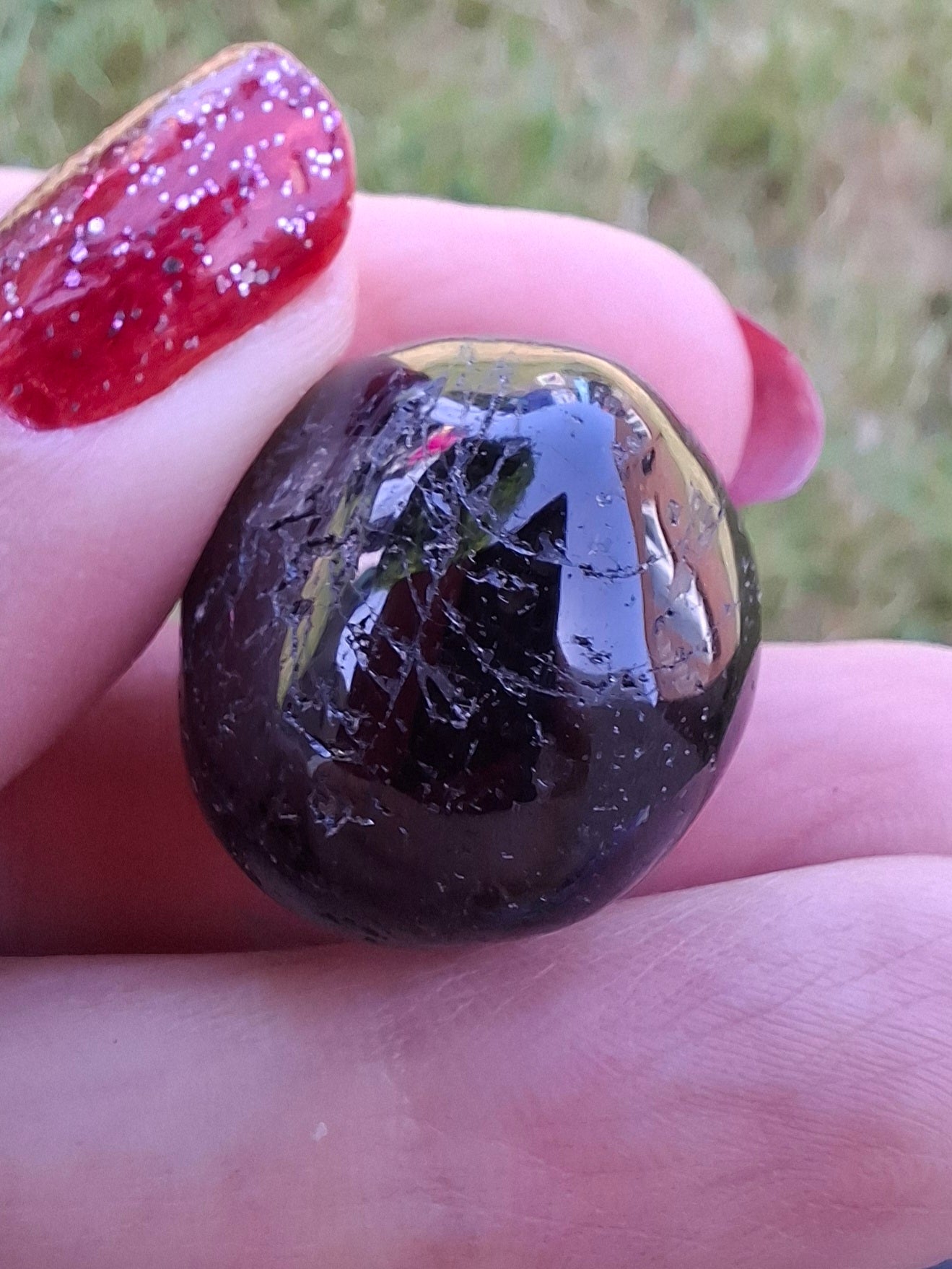 Black Tourmaline, Tumble Stone, Crystal (Ref: T217)