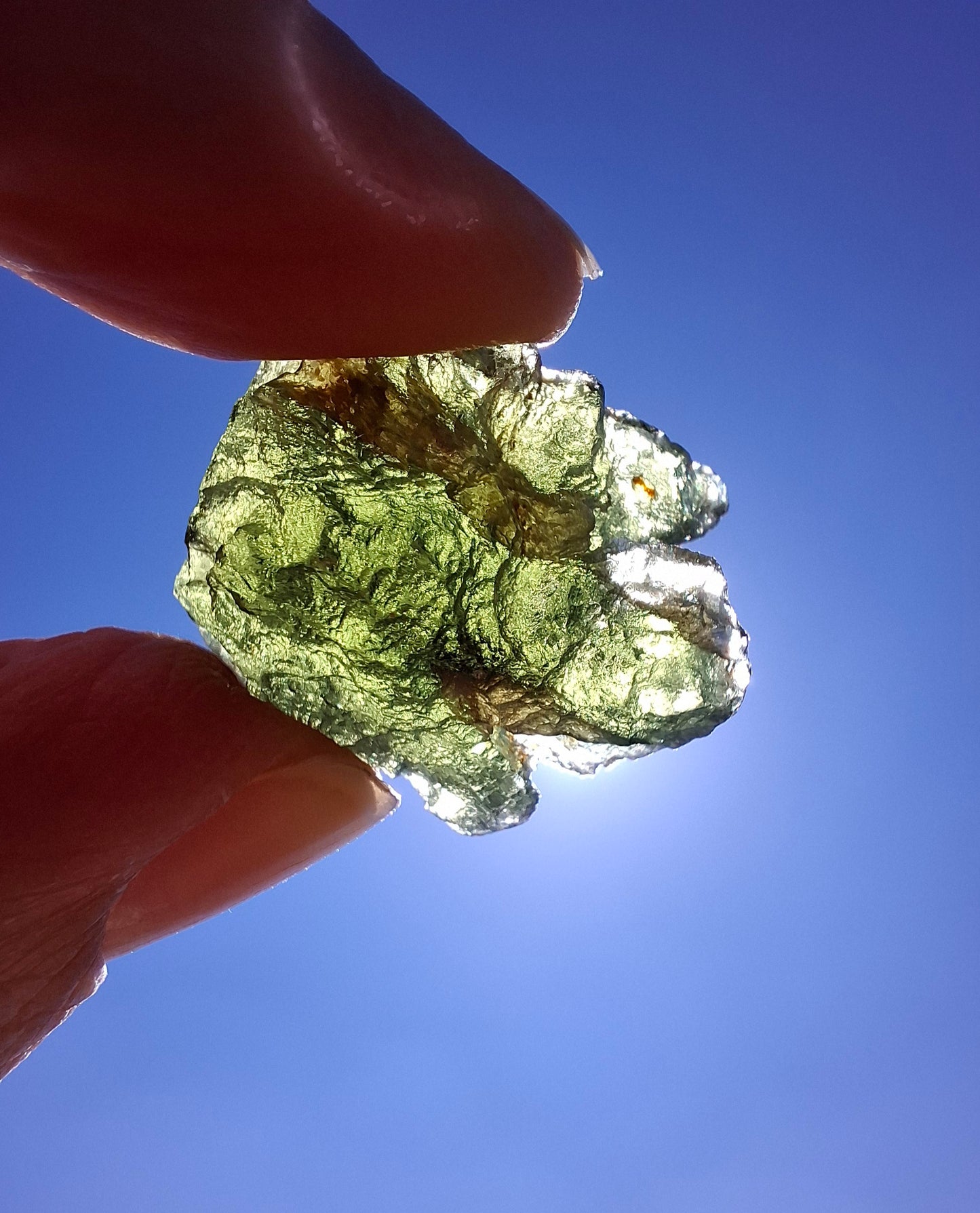 Moldavite Piece, NESMEN, 6.92g, Tektite (Ref: 1375)