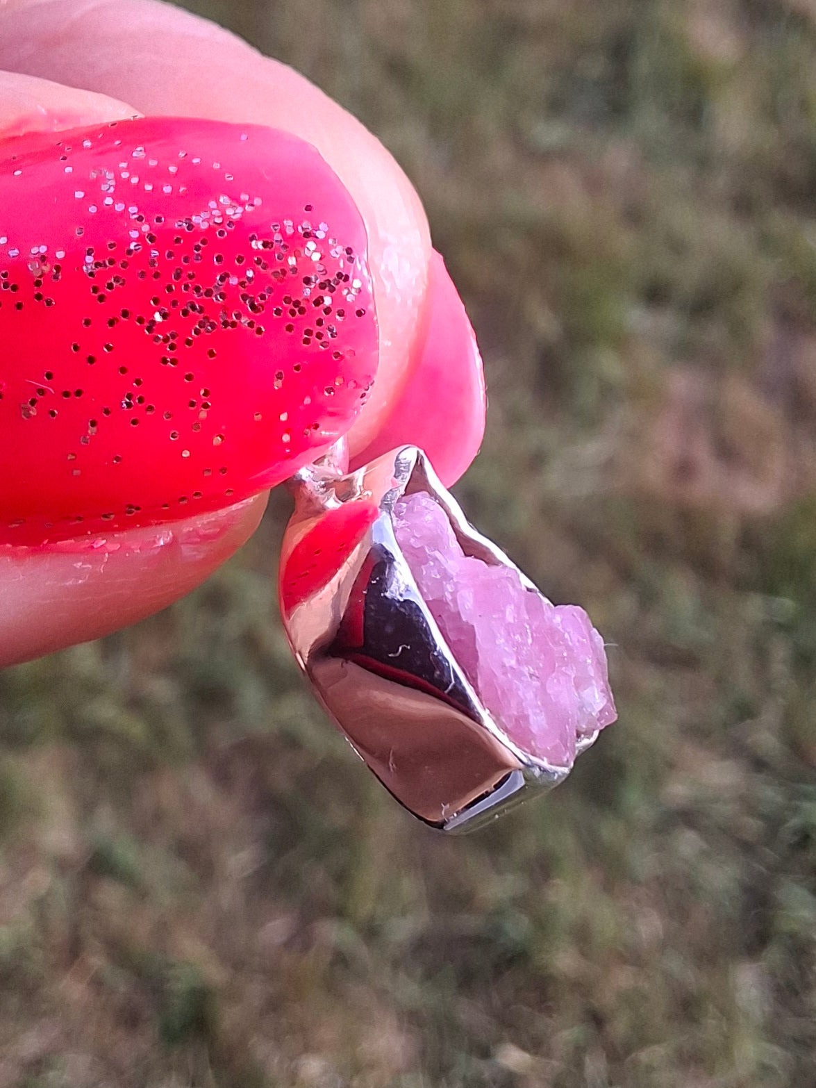 Pink Tourmaline Pendant, 925 Silver, Crystal (Ref: PT10)