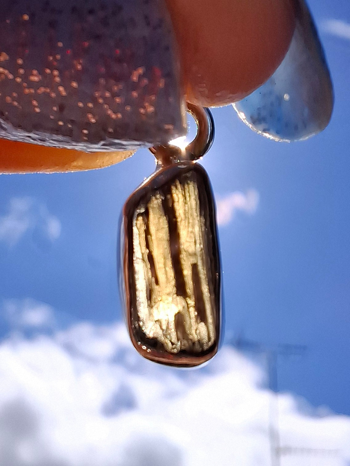Moldavite Pendant, 925 Silver, Tektite (Ref: P91)