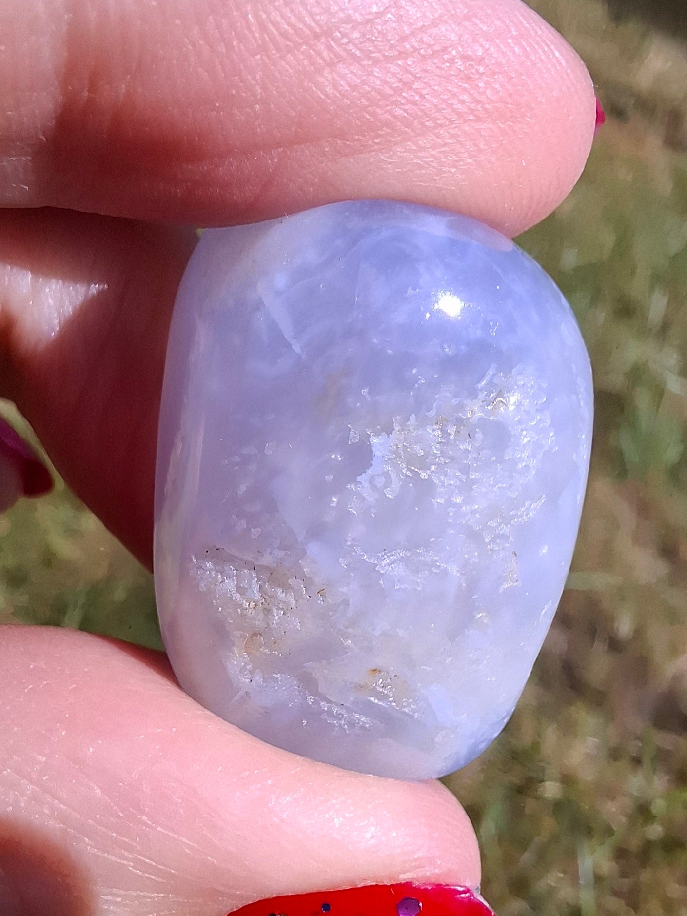 Blue Lace Agate, Tumble Stone, Crystal (Ref: T137)
