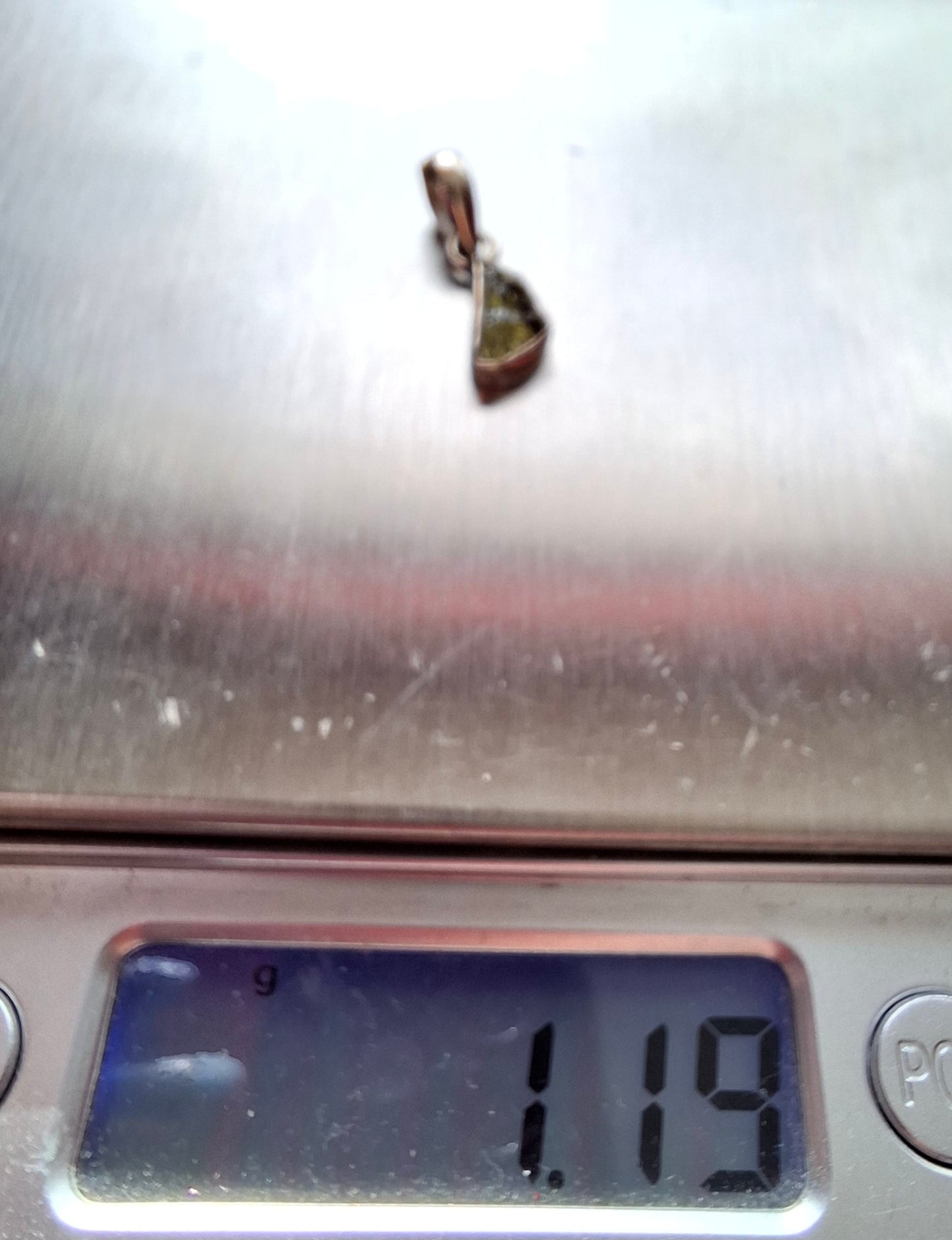 Moldavite Pendant, 925 Silver, Tektite (Ref: P33)
