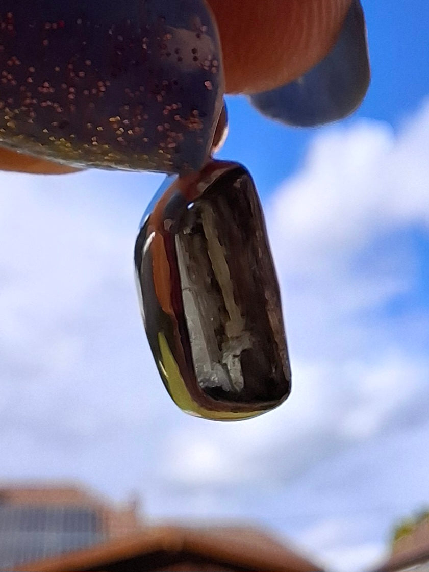 Moldavite Pendant, 925 Silver, Tektite (Ref: P91)
