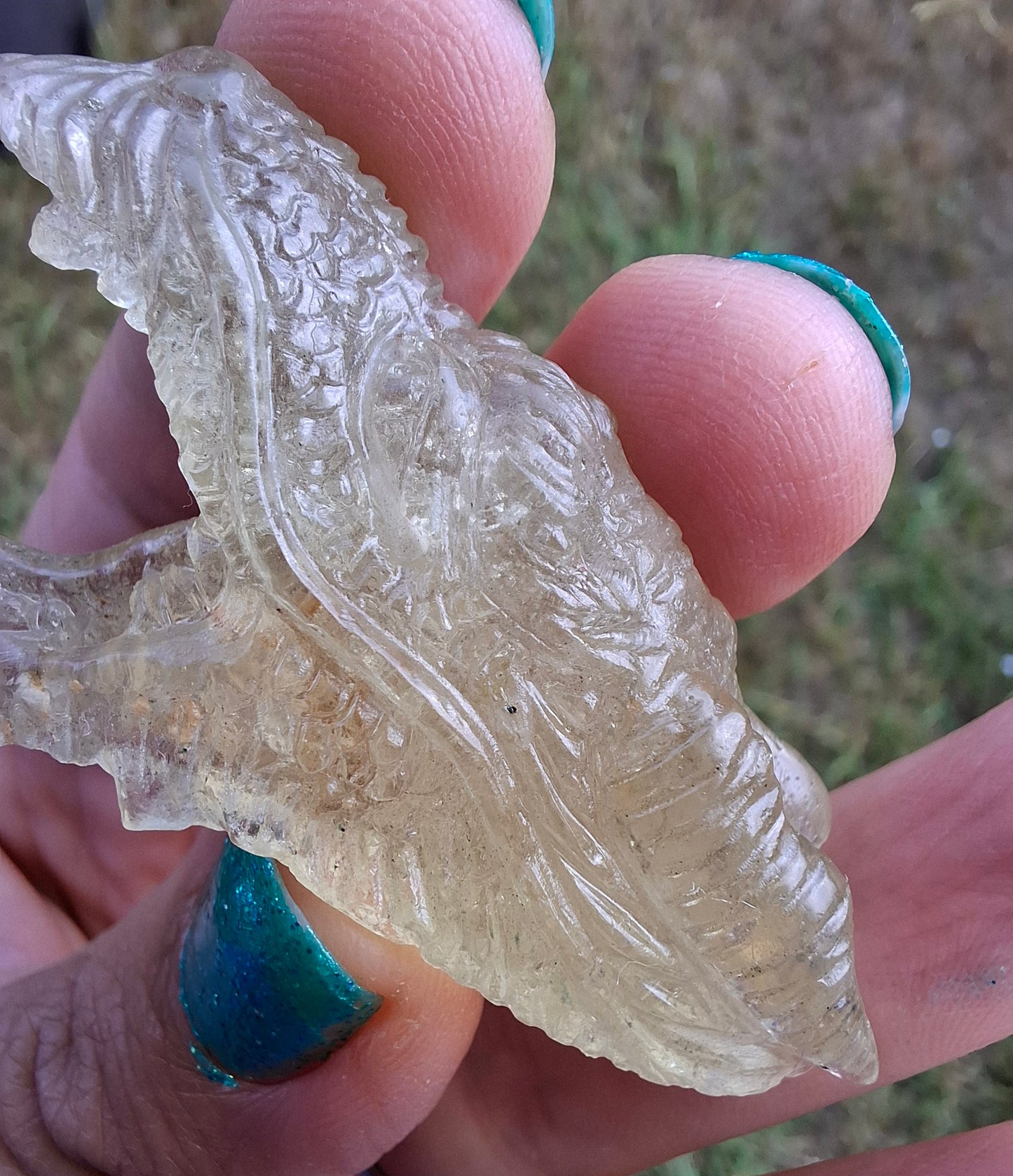 Libyan Desert Glass DRAGON HEAD carving, 22.42g, Tektite (Ref: Dragon 2)