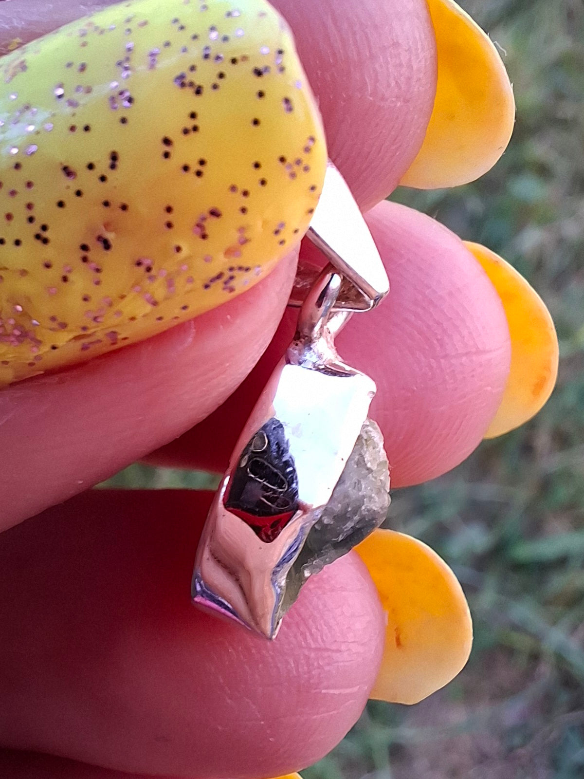 Green Tourmaline Pendant, 925 Silver, Crystal (Ref: GT1)