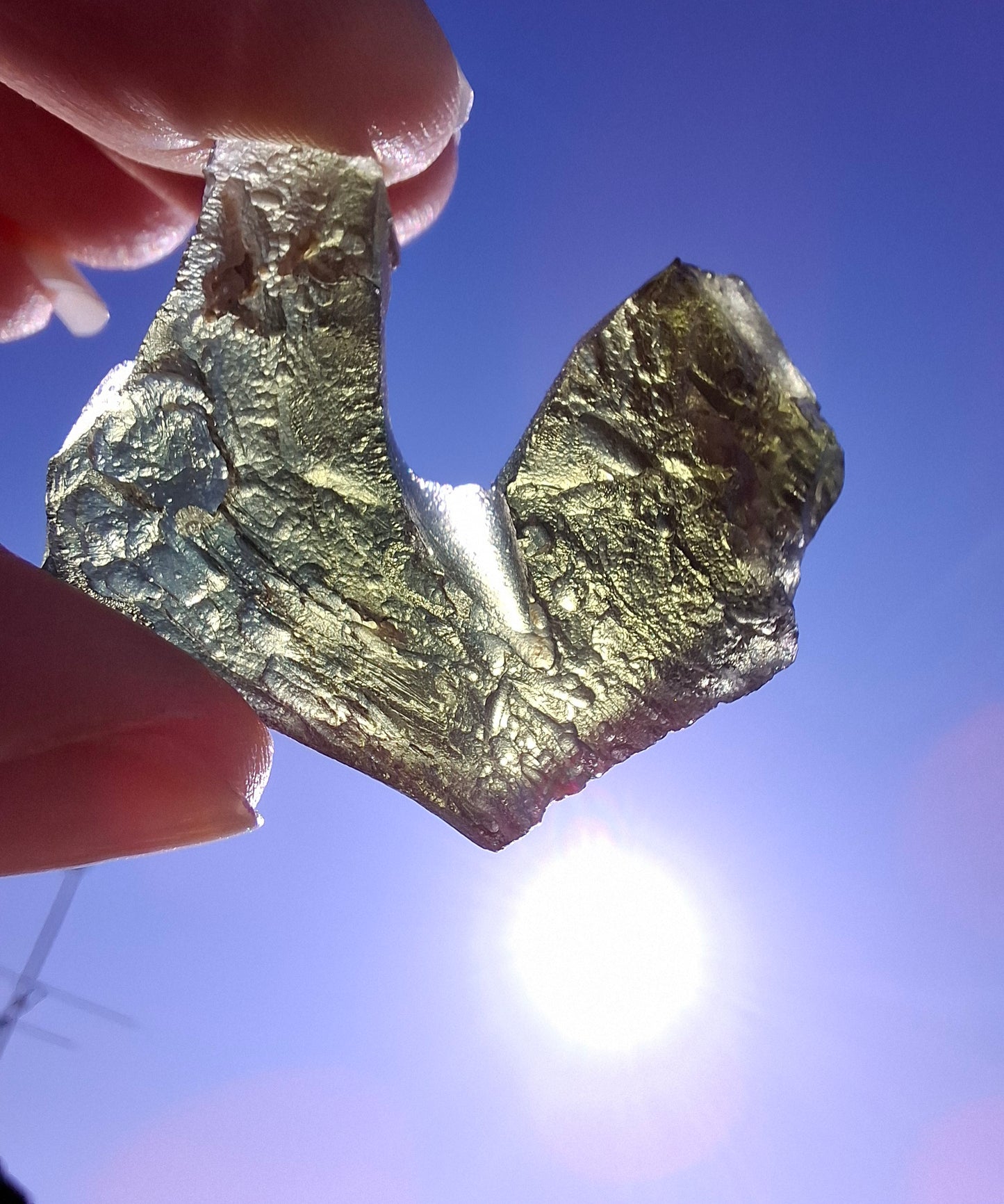 Moldavite Piece, NESMEN, 8.90g, Tektite (Ref: 1374)