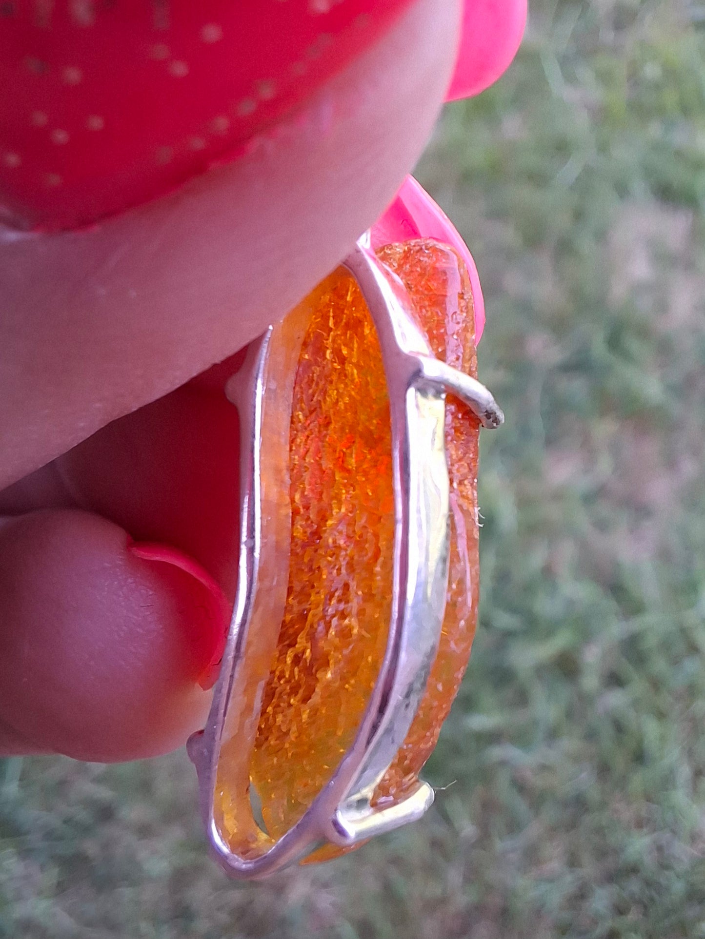 Baltic Amber Pendant, 925 Silver, Fossil (Ref: AP3)