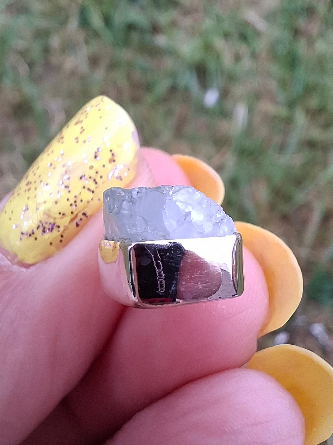 Aquamarine Pendant, 925 Silver, Crystal 🌈 (Ref: AQ4)