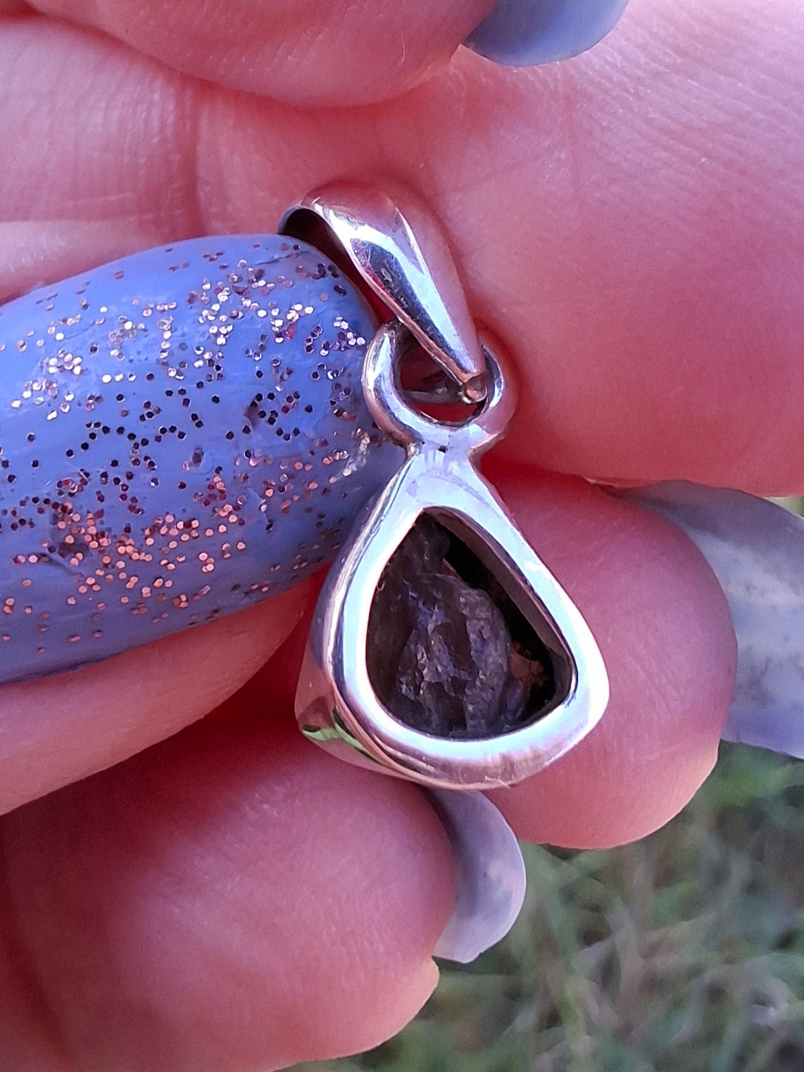 Moldavite Pendant, 925 Silver, Tektite (Ref: P83)