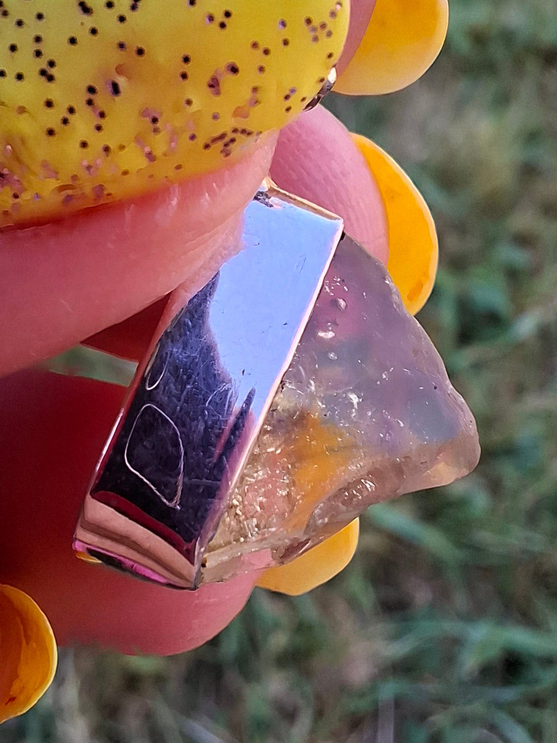 Libyan Desert Glass Pendant, 925 Silver, Tektite (LP103)
