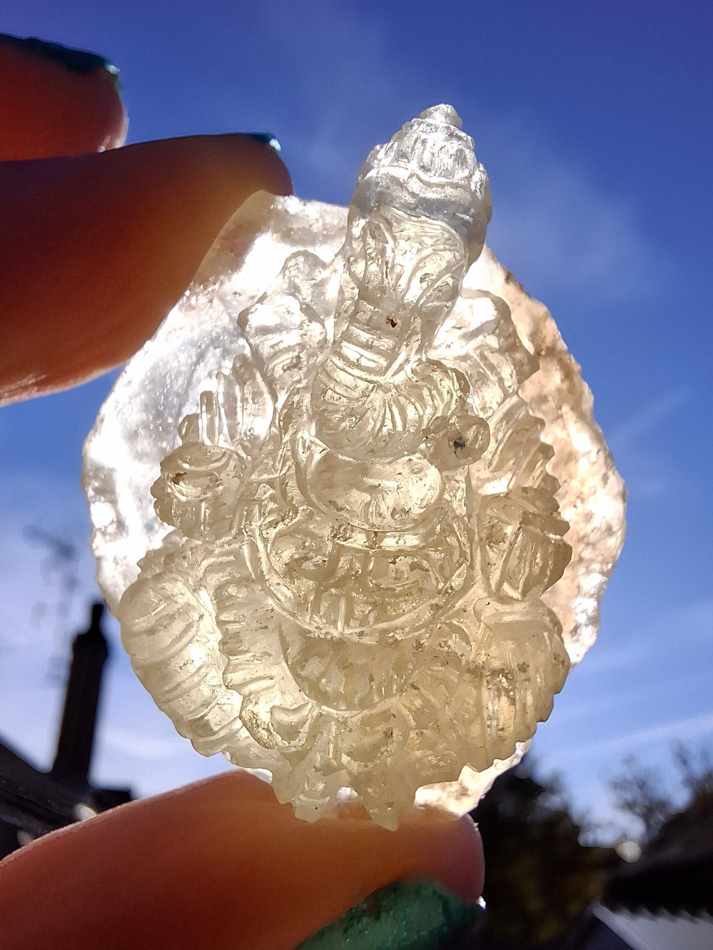 Libyan Desert Glass GANESHA carving, 20.76g, Tektite (Ref: Ganesha4)