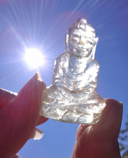 Libyan Desert Glass BUDDHA Carving, 6.80g, Tektite (Ref: LDG B3)