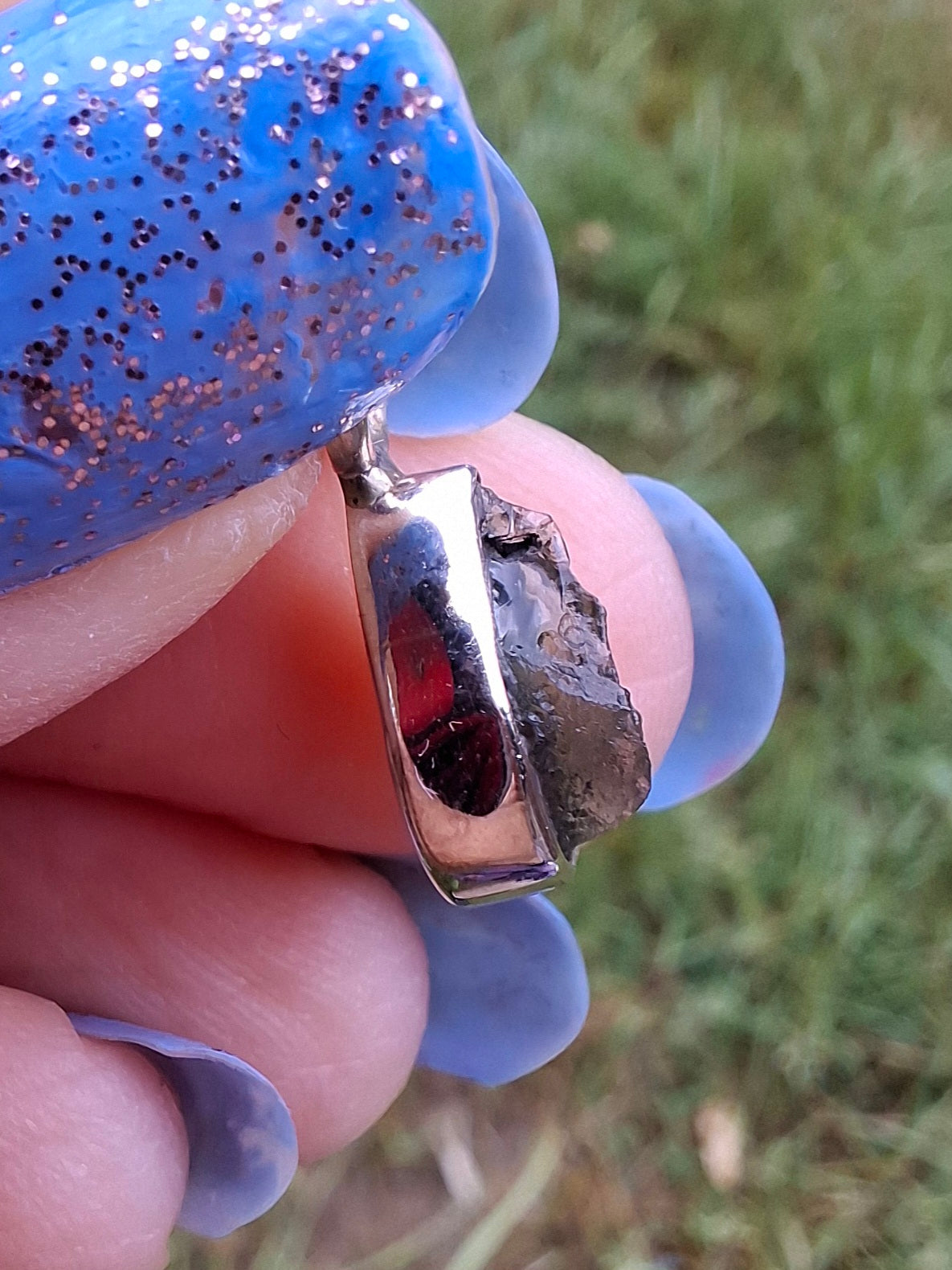 Moldavite Pendant, 925 Silver, Tektite (Ref: P67)