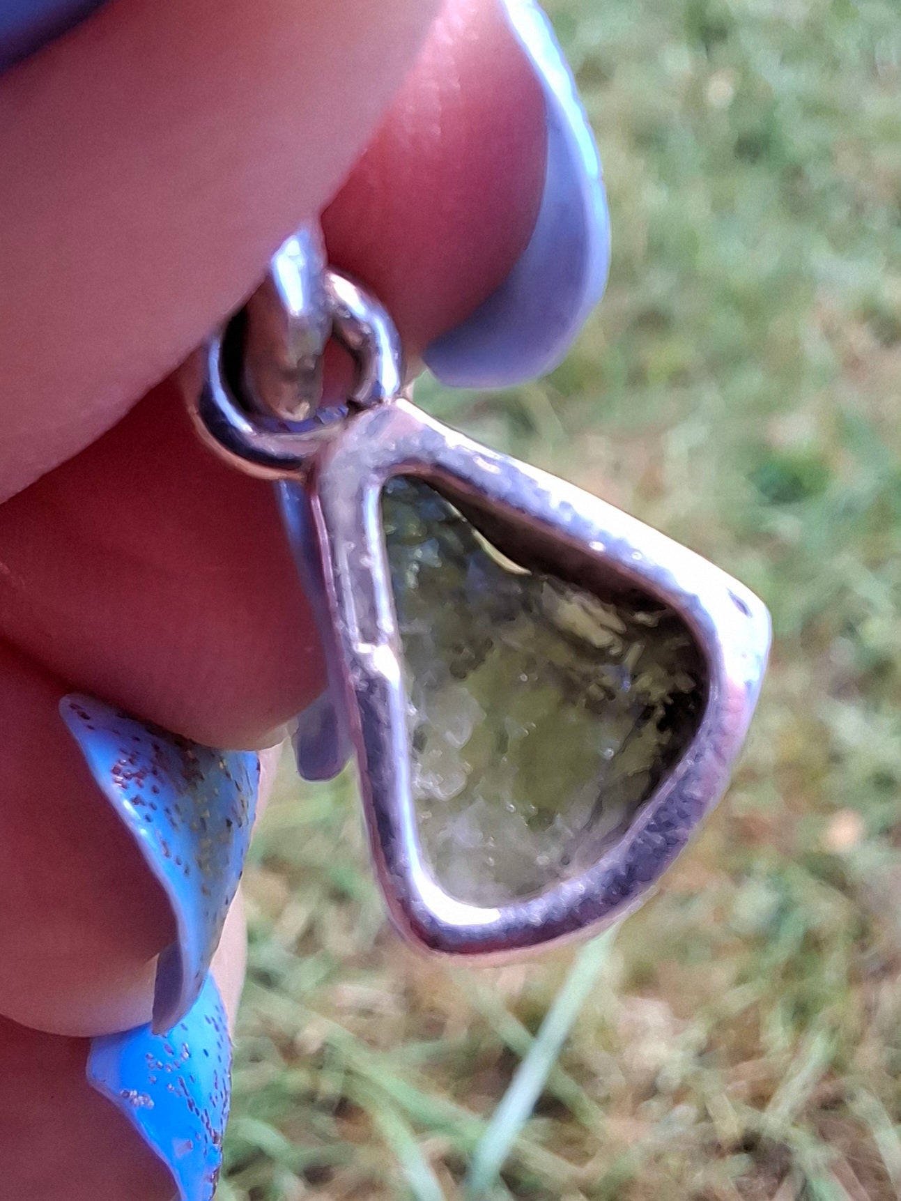 Moldavite Pendant, 925 Silver, Tektite (Ref: P74)