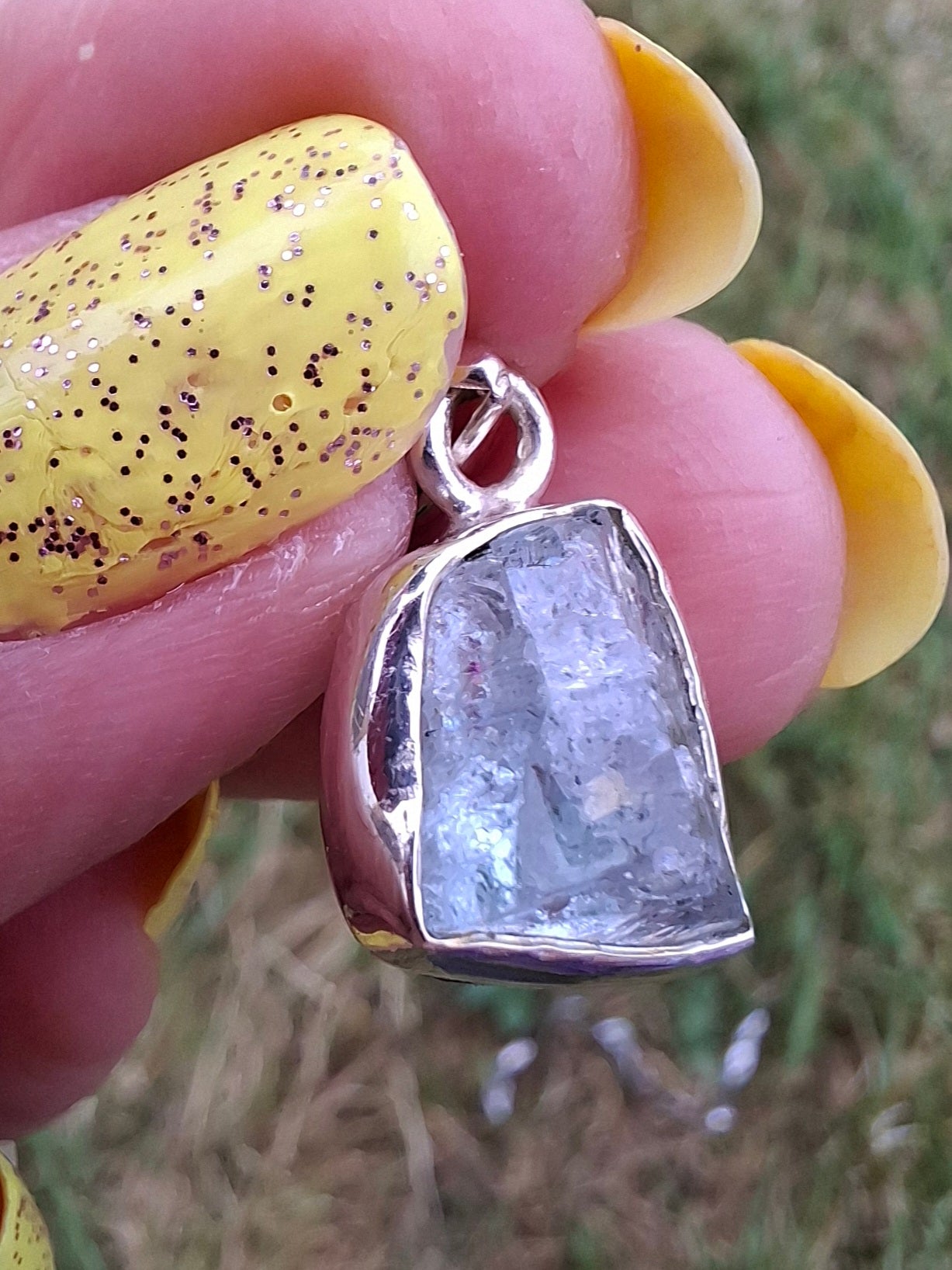 Aquamarine Pendant, 925 Silver, Crystal (Ref: AQ19)