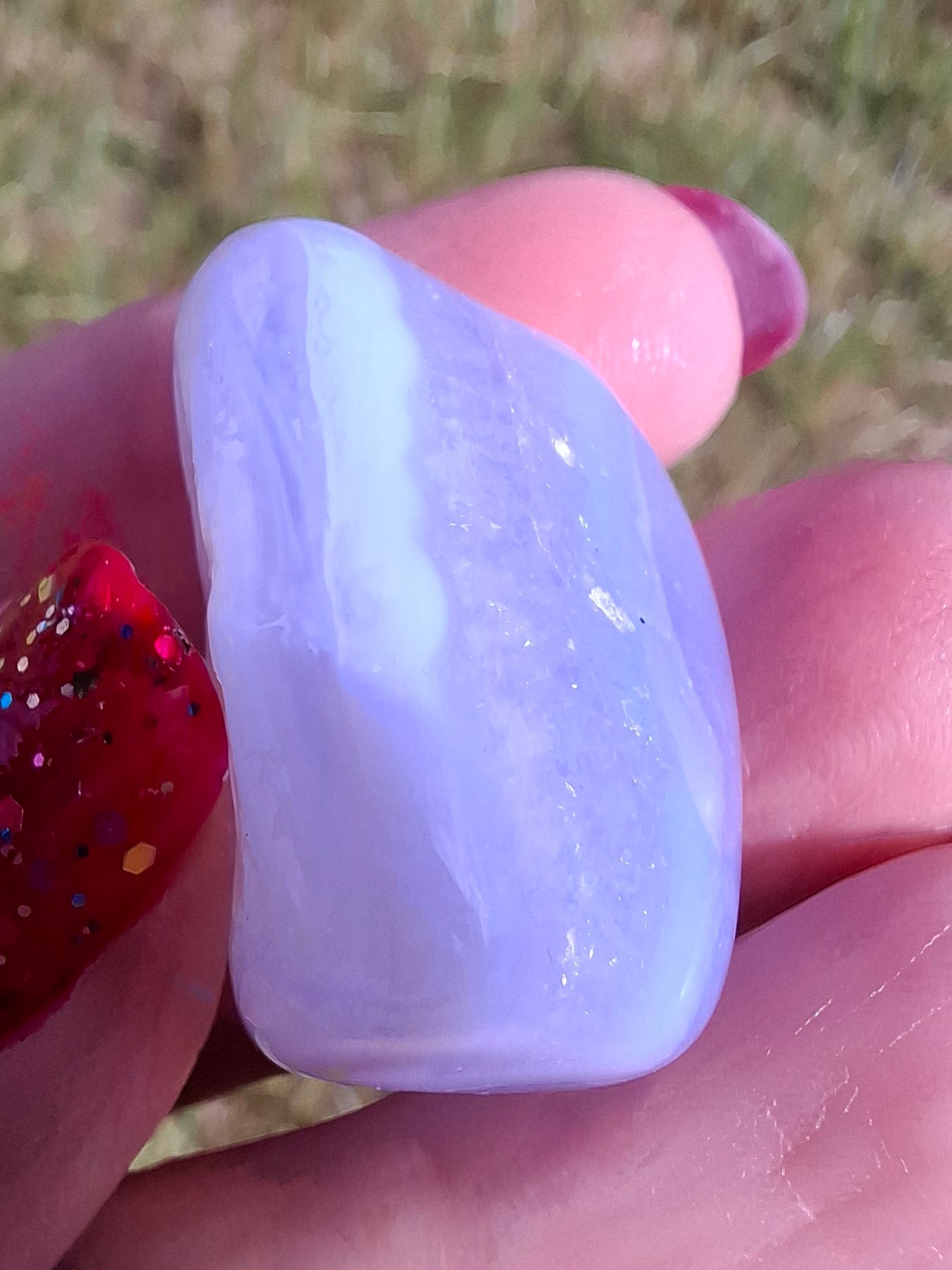 Blue Lace Agate, Tumble Stone, Crystal (Ref: T145)