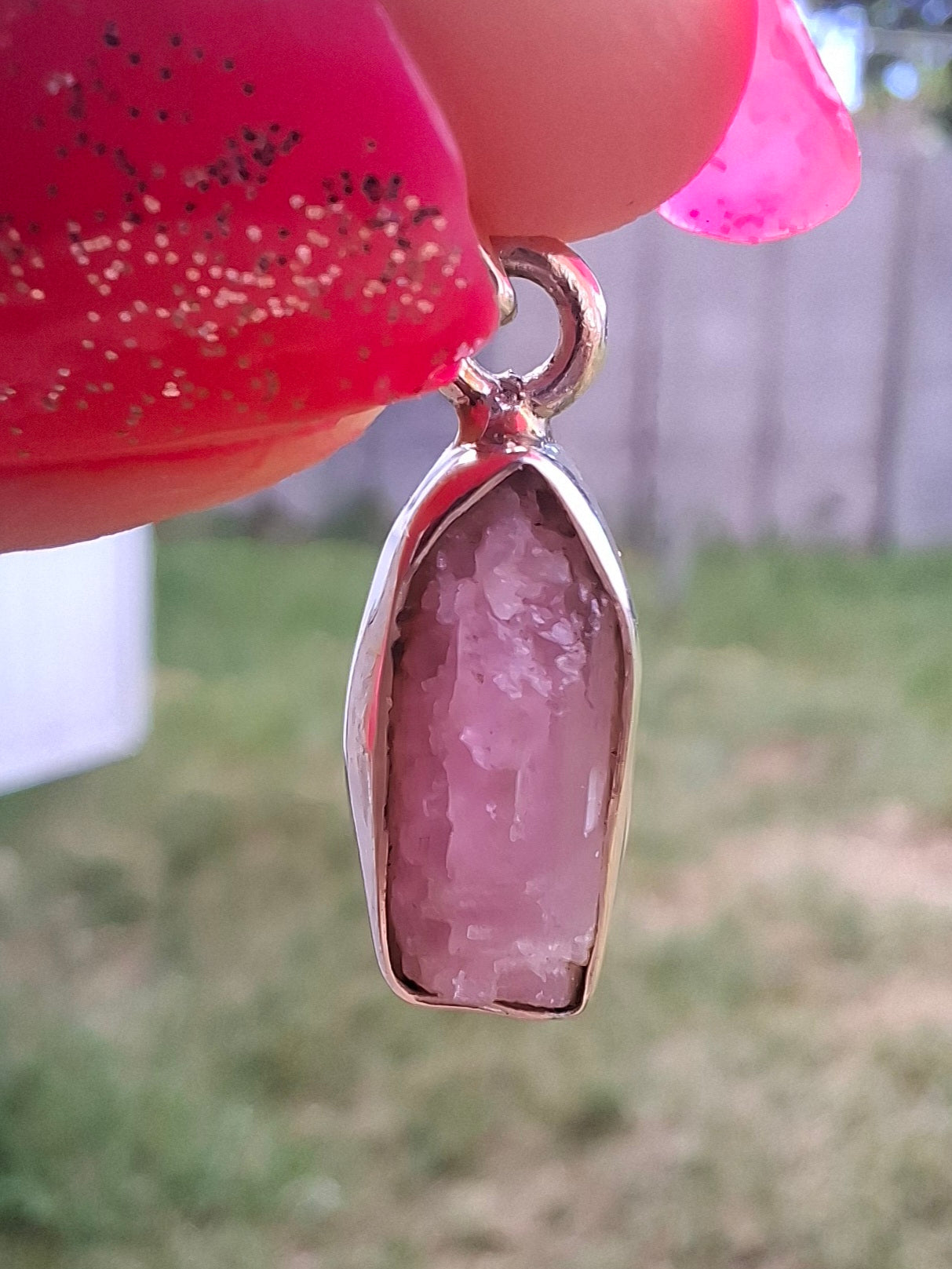 Pink Tourmaline Pendant, 925 Silver, Crystal (Ref: PT54)