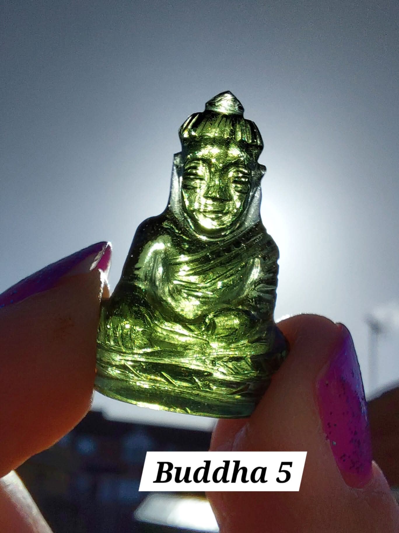 Moldavite BUDDHA Carving, 3.00g, Tektite (Ref: Buddha5)